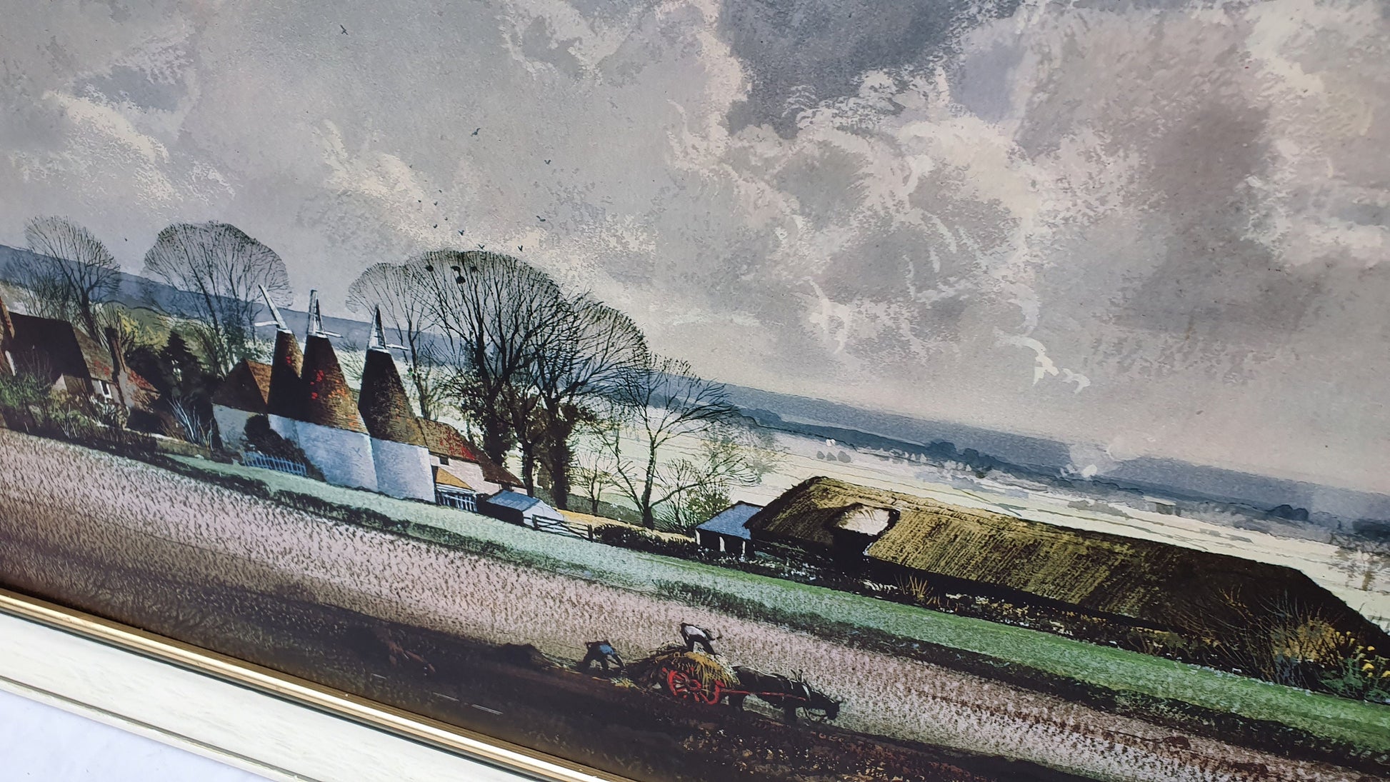 Huge Rowland Hilder Print Kent Oasts 99 x 53 cm