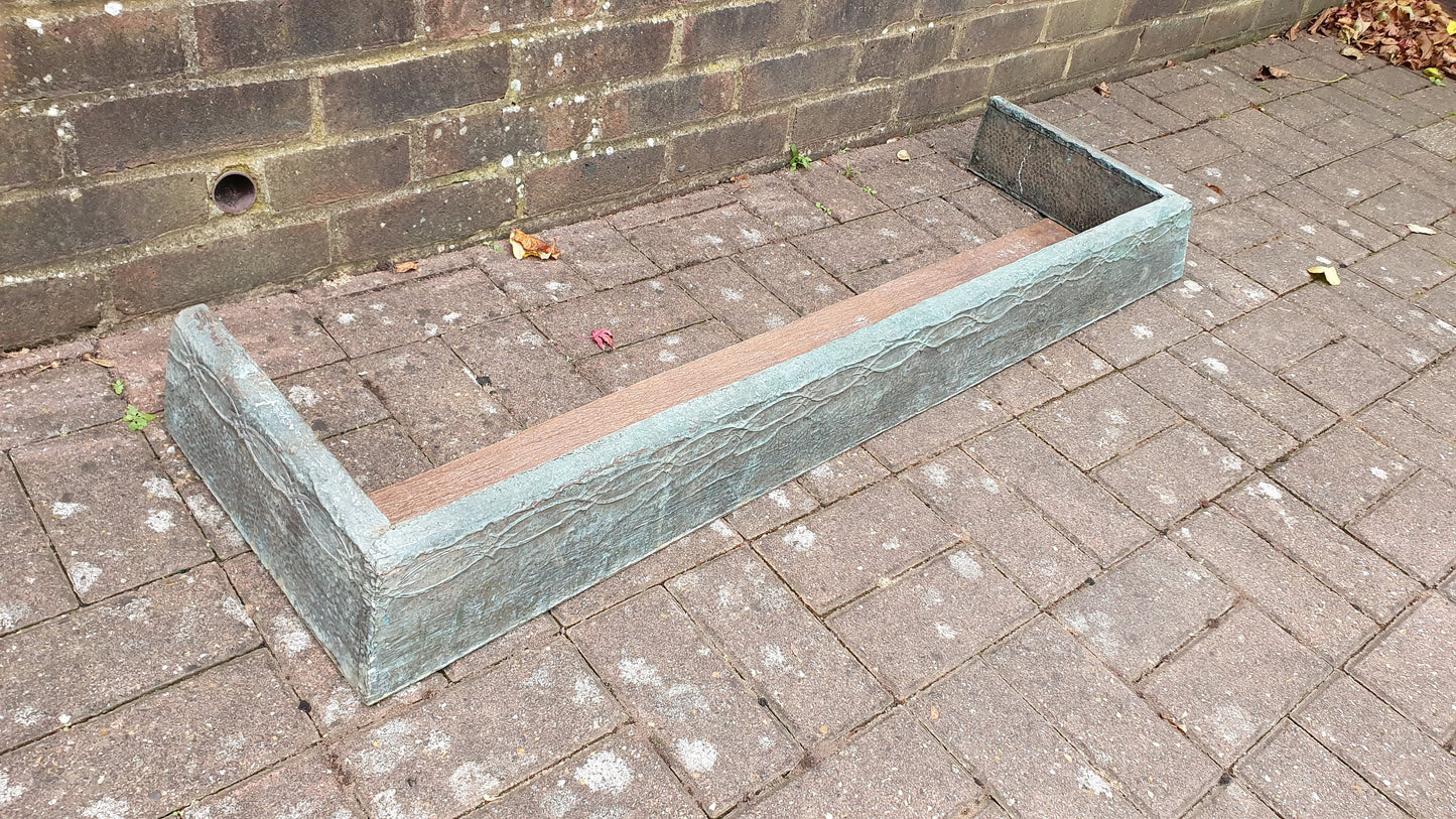 Large Vintage Copper Fireplace Fender Fire Curb Oxidised