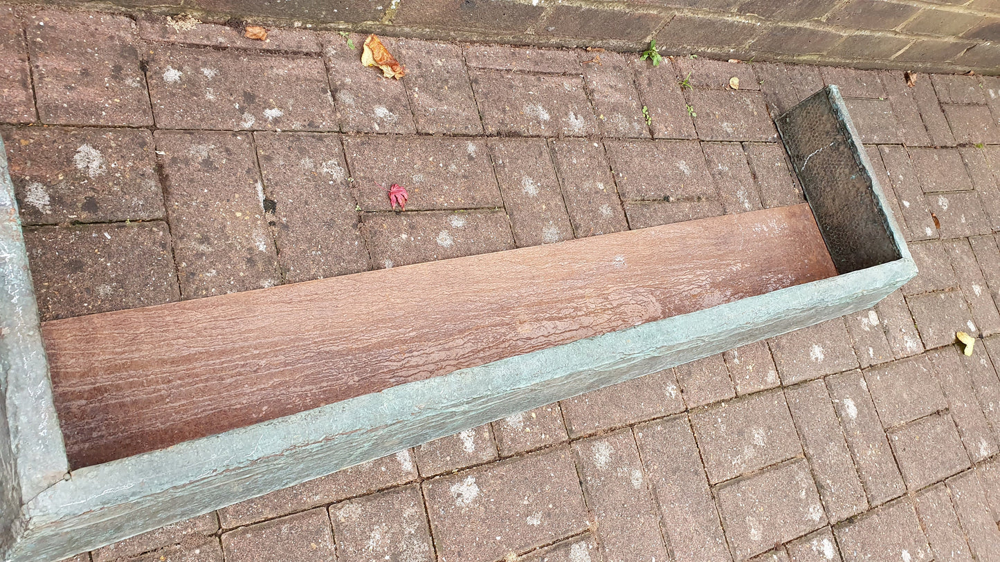 Large Vintage Copper Fireplace Fender Fire Curb Oxidised