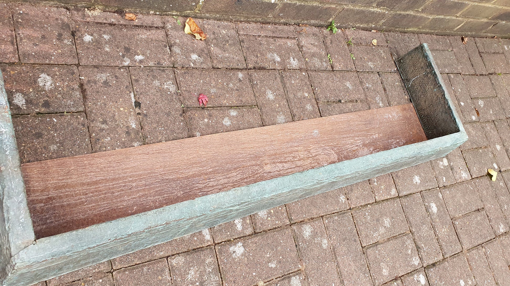 Large Vintage Copper Fireplace Fender Fire Curb Oxidised