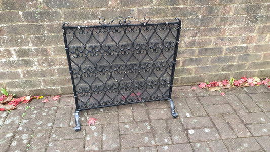 Heavy Solid Vintage Iron Spark Guard Fireplace 1980’s