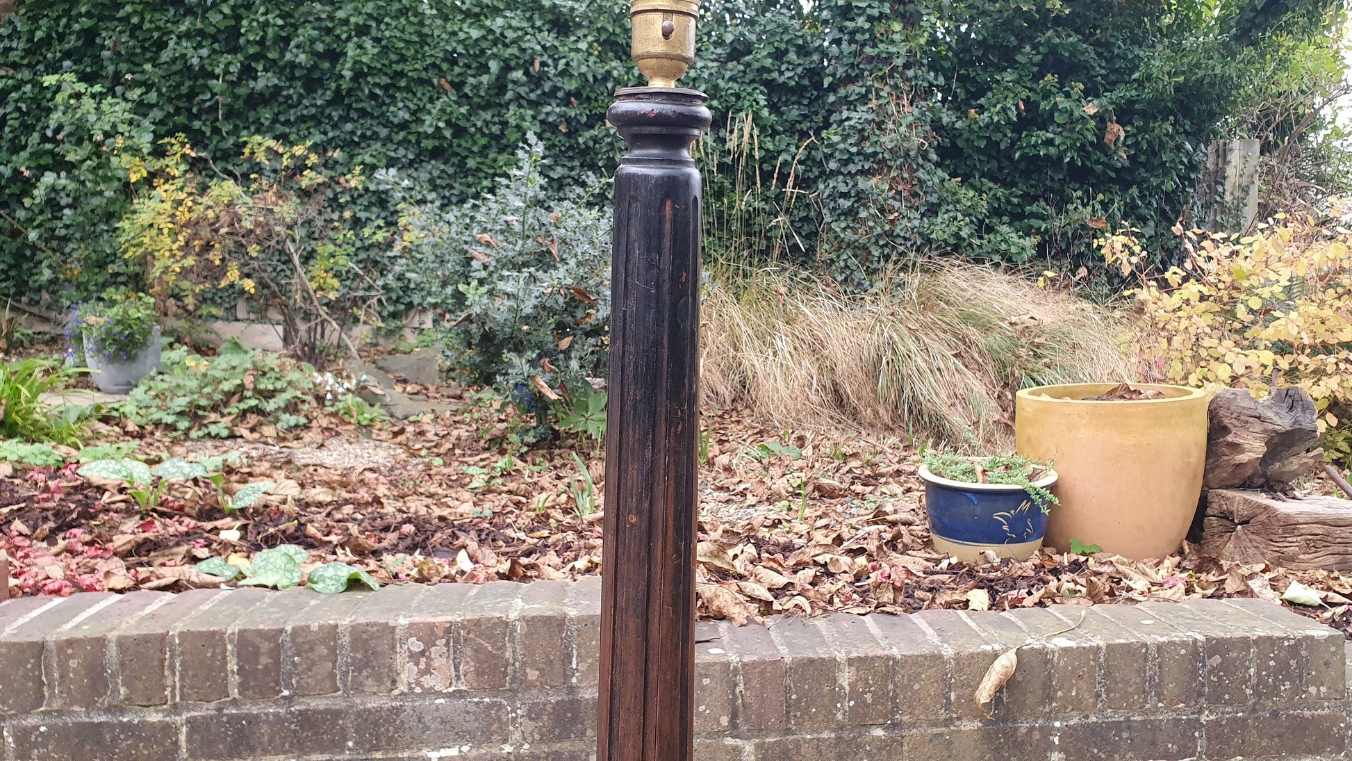 Vintage Wooden Fluted Standard Lamp Working 10 ft Lead