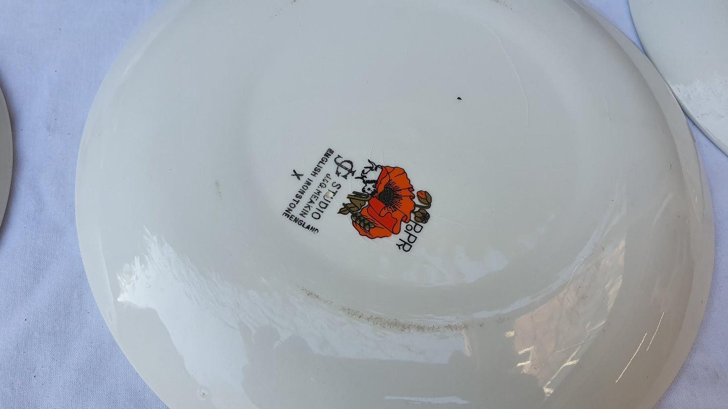 Various Vintage Retro Johnson Brothers Poppies Dinnerware Plates Excellent Condition