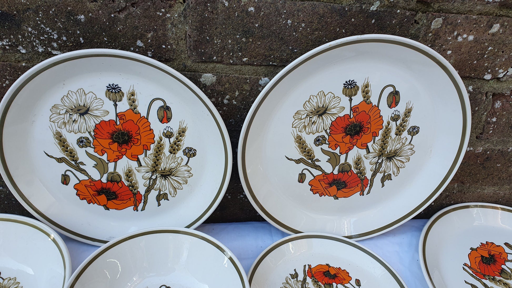 Various Vintage Retro Johnson Brothers Poppies Dinnerware Plates Excellent Condition