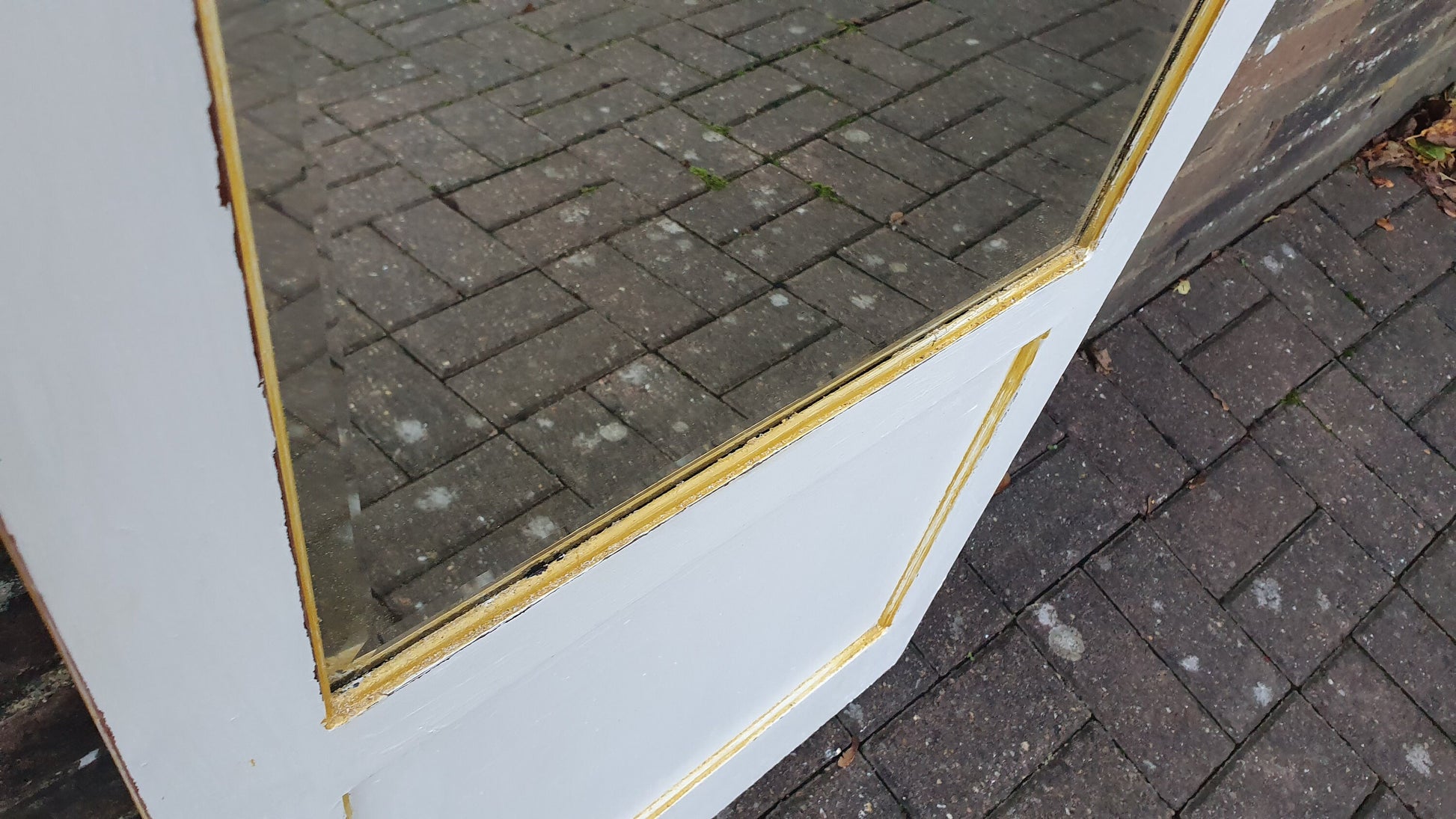 Massive Full Length Mirror Huge Bespoke Converted Edwardian Wardrobe Door Farrow and Ball Gold Highlights