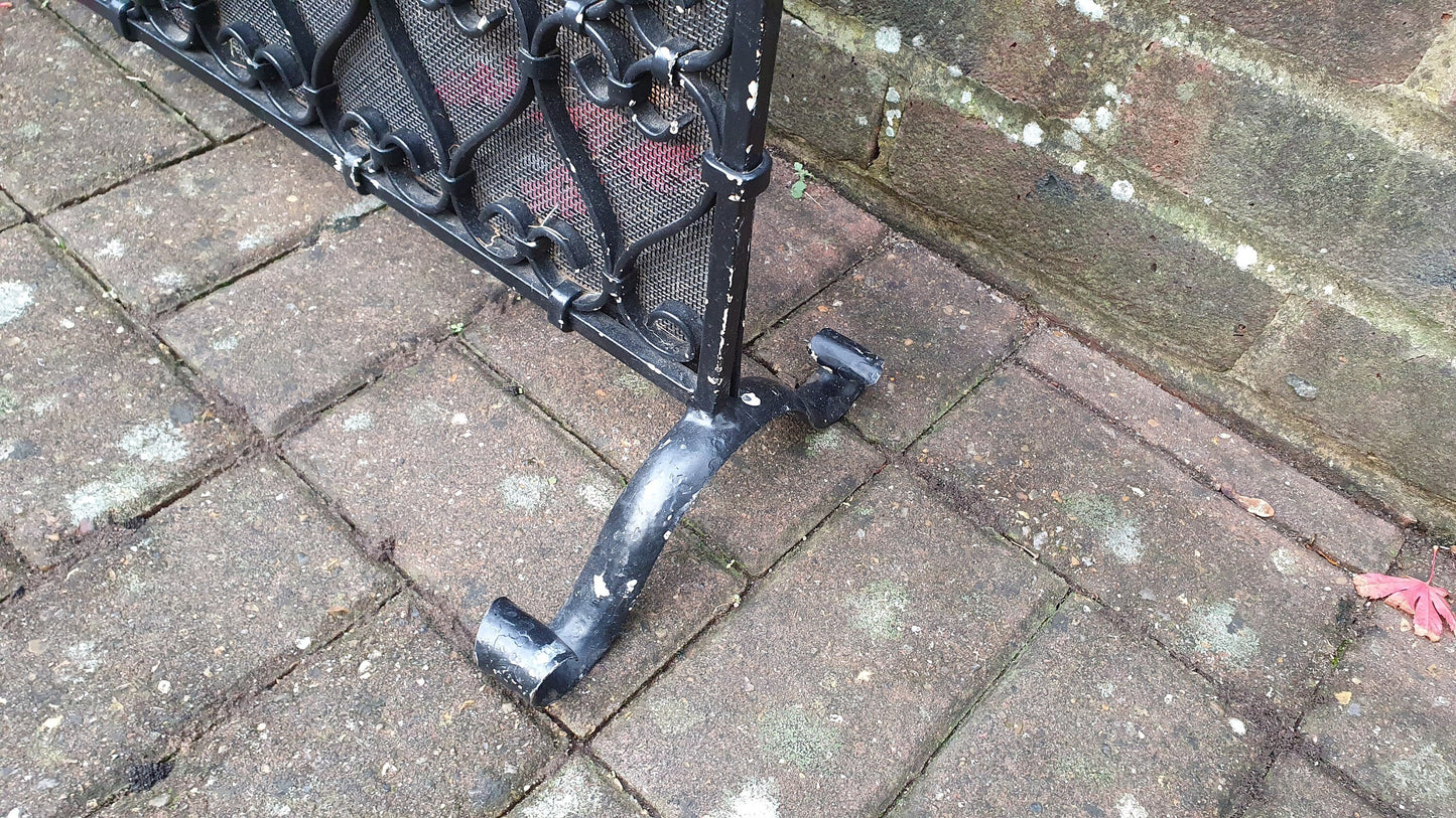 Heavy Solid Vintage Iron Spark Guard Fireplace 1980’s