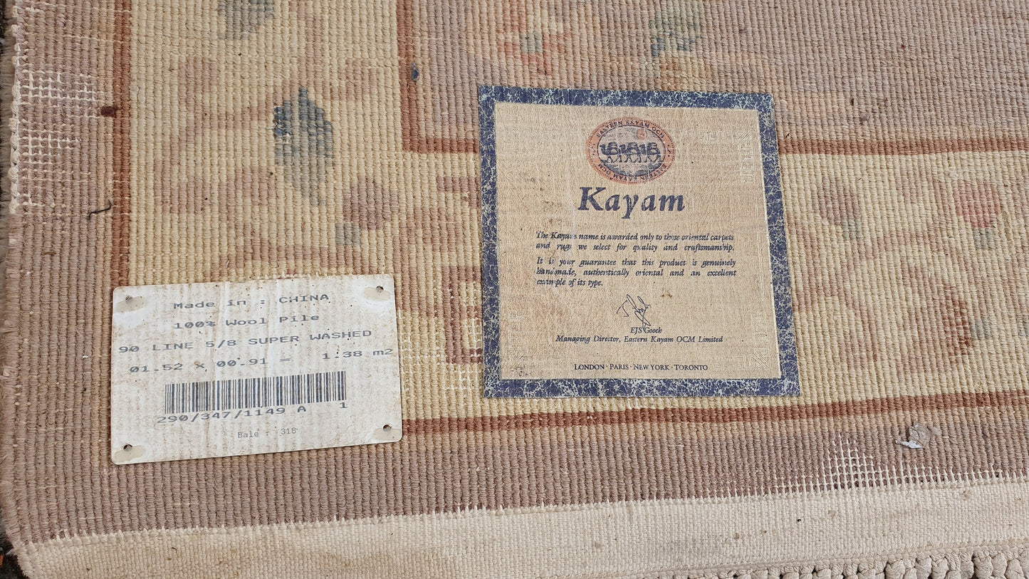 Vintage 1980’s Wool Pile Thick Kayam Rug.