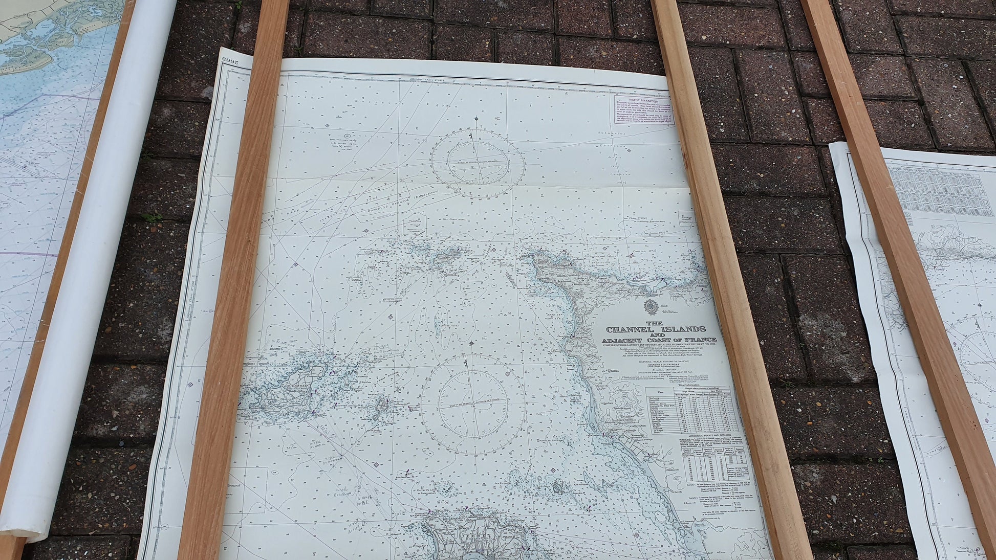 Six Nautical Charts Vintage Naval Sea Maps Navy English Channel South Coast England Sussex Kent Dorset etc.