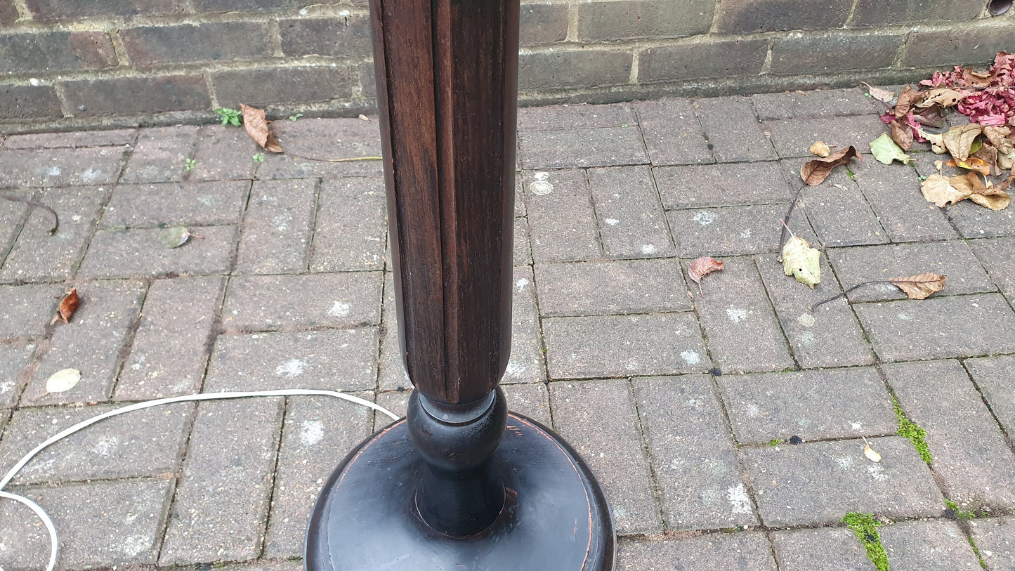 Vintage Wooden Fluted Standard Lamp Working 10 ft Lead