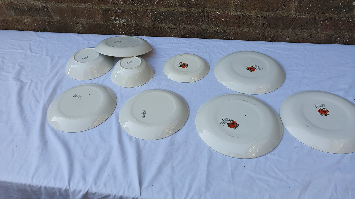 Various Vintage Retro Johnson Brothers Poppies Dinnerware Plates Excellent Condition