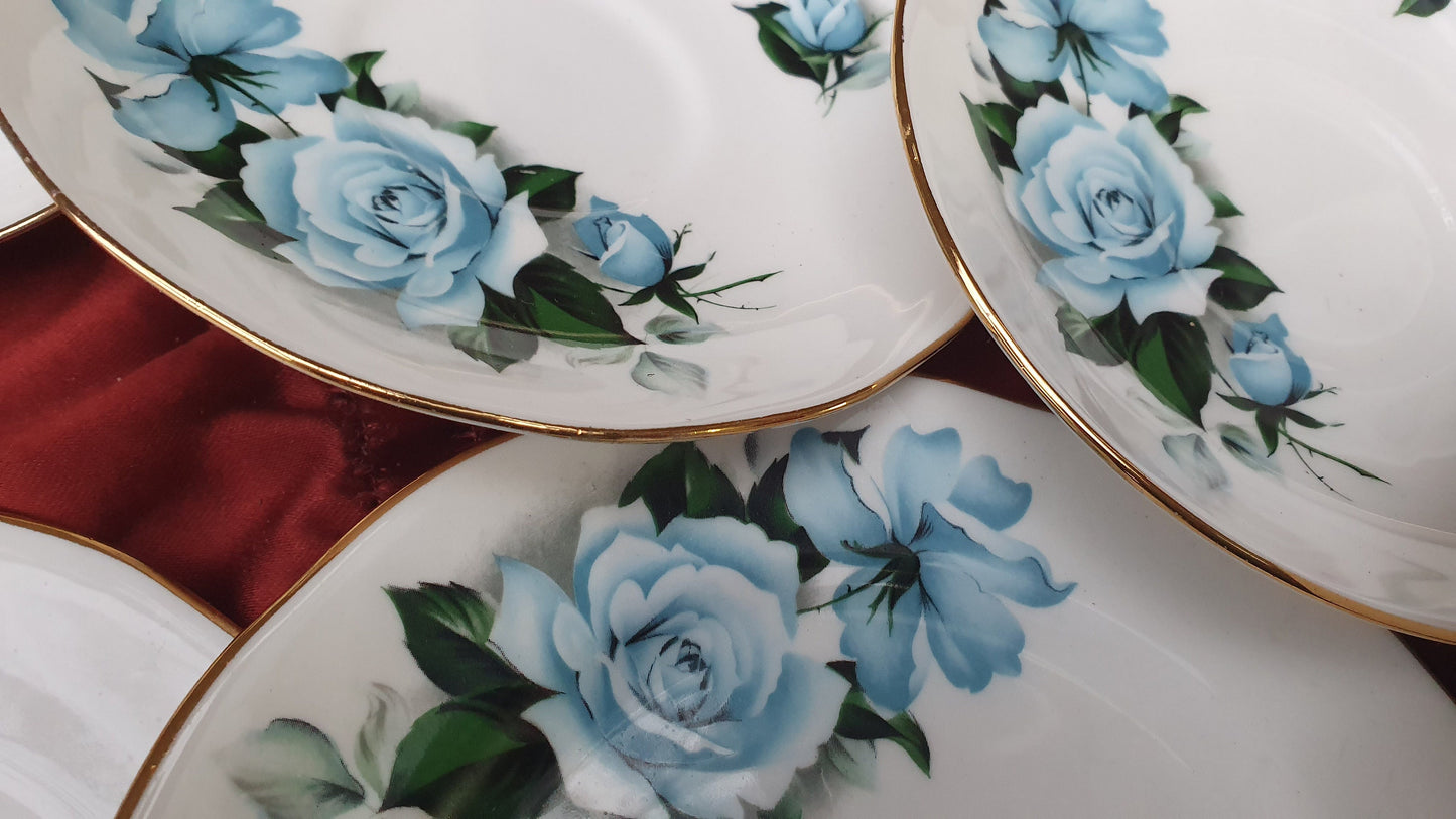 Tea Party! Vintage Gainsborough Bone China Complete Tea Set Pot Milk Jug Cups Saucers Plates Cake Dish Sugar Bowl
