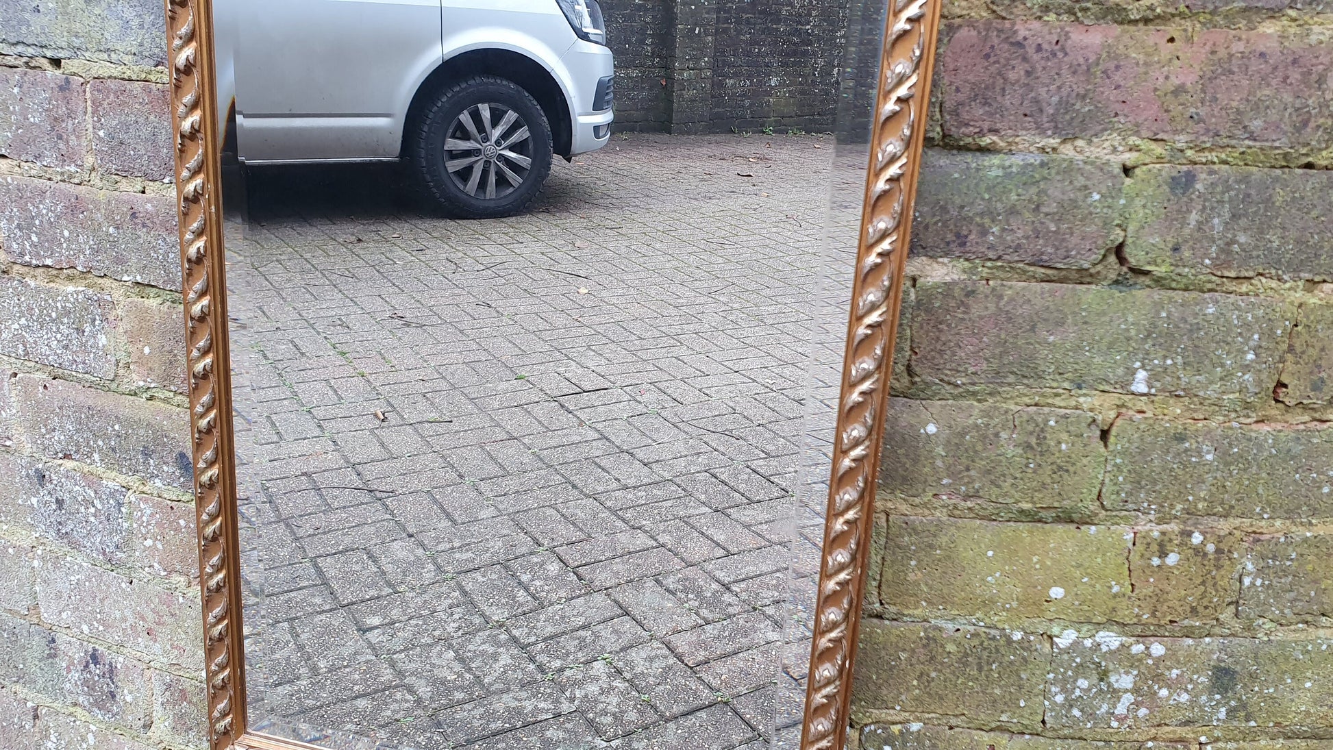 Large Vintage Gold Gilt Bevelled Wall Mirror 1970’s. 70.5 x 45 cm