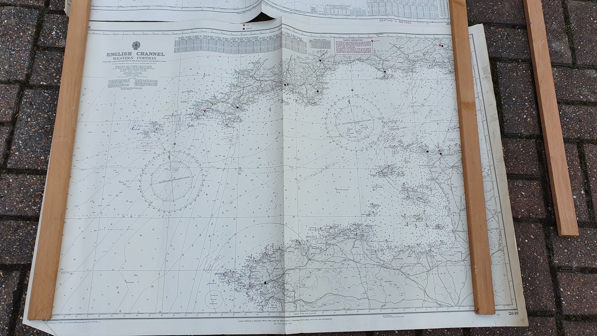 Six Nautical Charts Vintage Naval Sea Maps Navy English Channel South Coast England Sussex Kent Dorset etc.