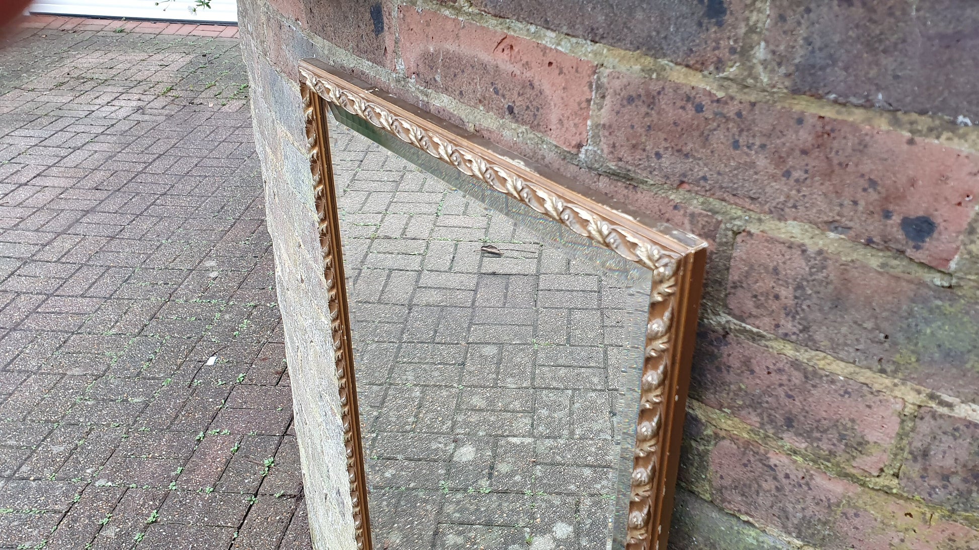 Large Vintage Gold Gilt Bevelled Wall Mirror 1970’s. 70.5 x 45 cm