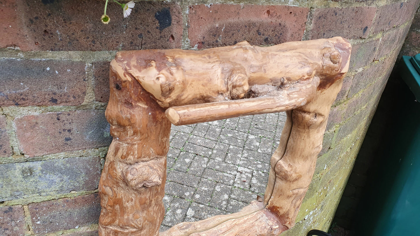 Unique Bespoke Wooden Branch Chunky Wall Mirror Reclaimed Wood.