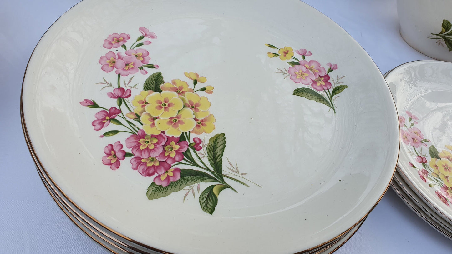 Stunning Vintage Retro Part Floral Dinner Service Meakin ‘Spring Bouquet’