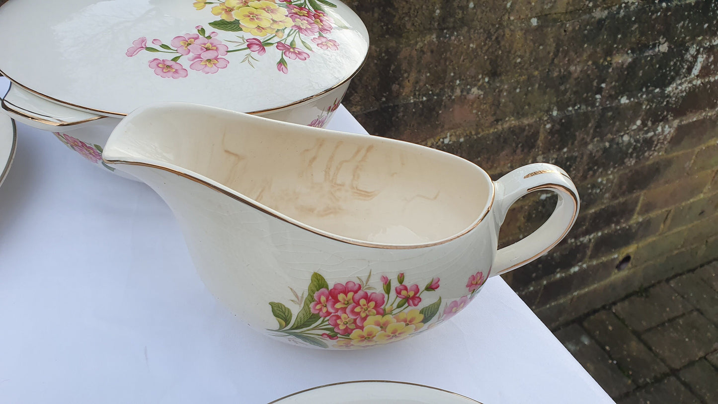 Stunning Vintage Retro Part Floral Dinner Service Meakin ‘Spring Bouquet’