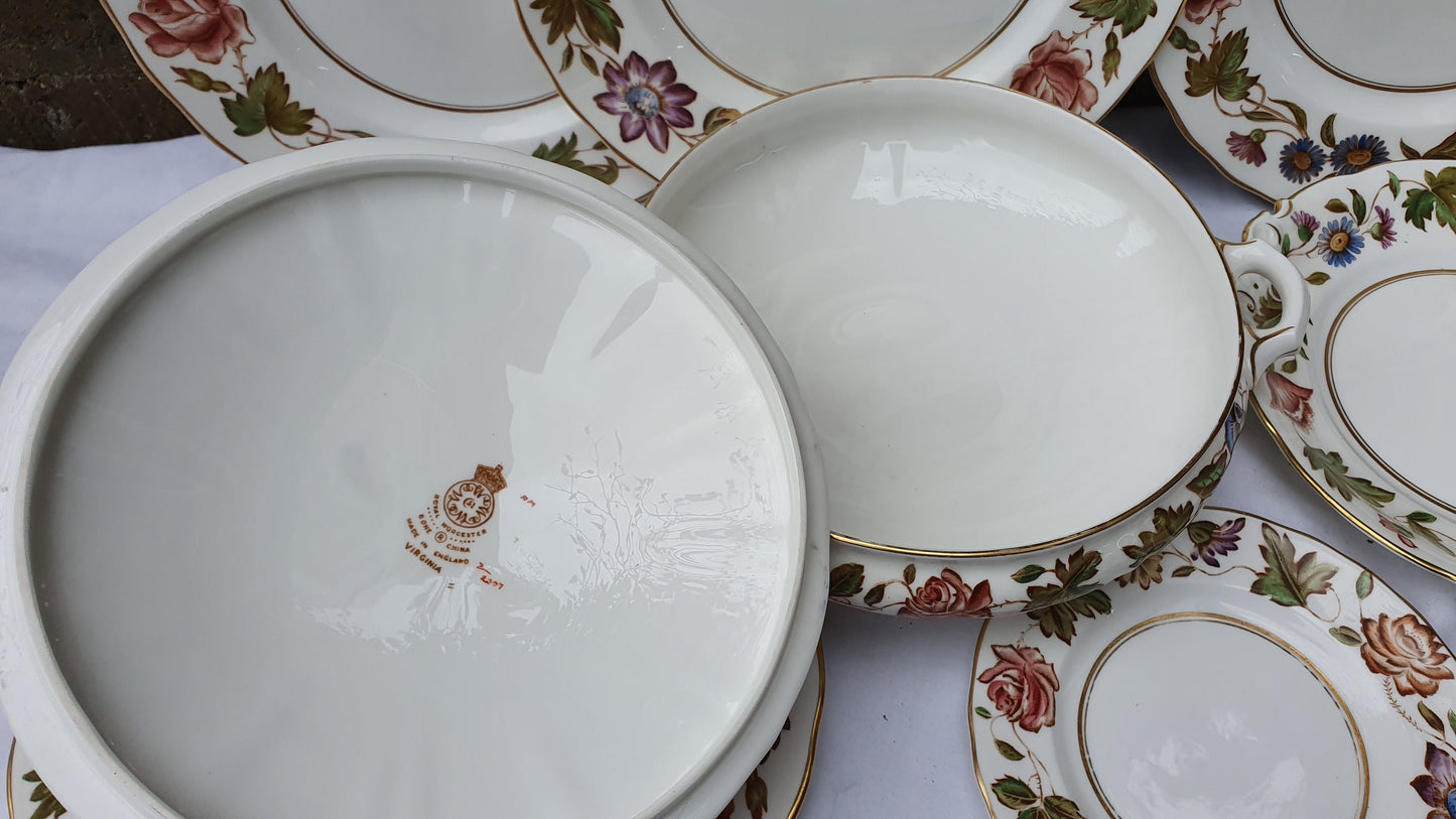 Vintage Part Dinner Service Royal Worcester Virginia