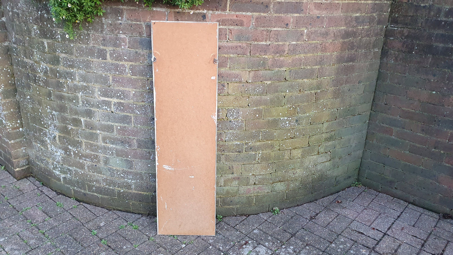 Large Painted Mirror in Farrow and Ball Wimborne White Estate Eggshell Decorative 34.5 x 122.5 cm
