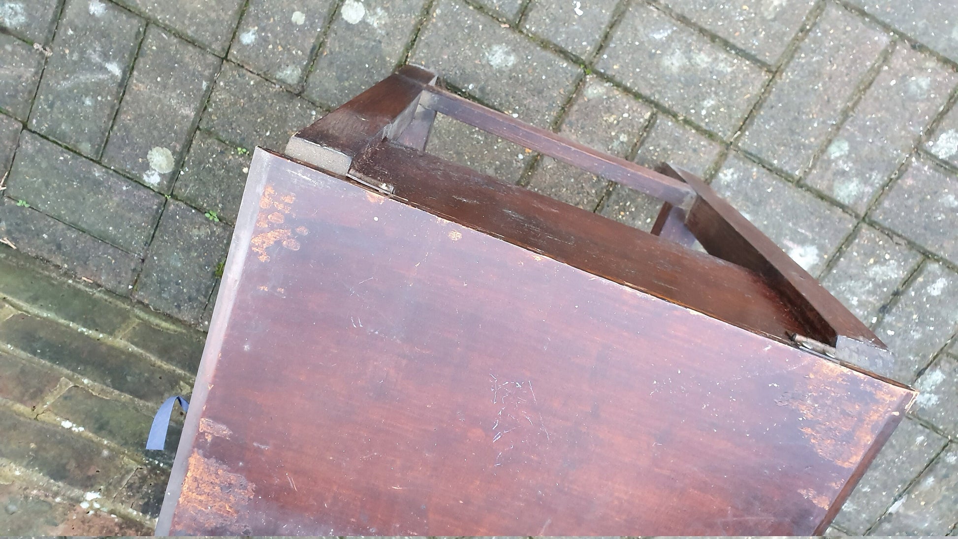 Vintage Oak and Pine Work Box With Compartment Plant Stand.