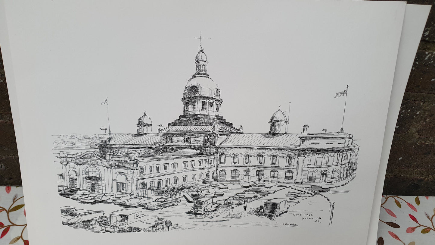 Kingston Ontario Canada Leo Mes Sketches Portfolio Centenary 1967 Prints Historical Etching Black & White
