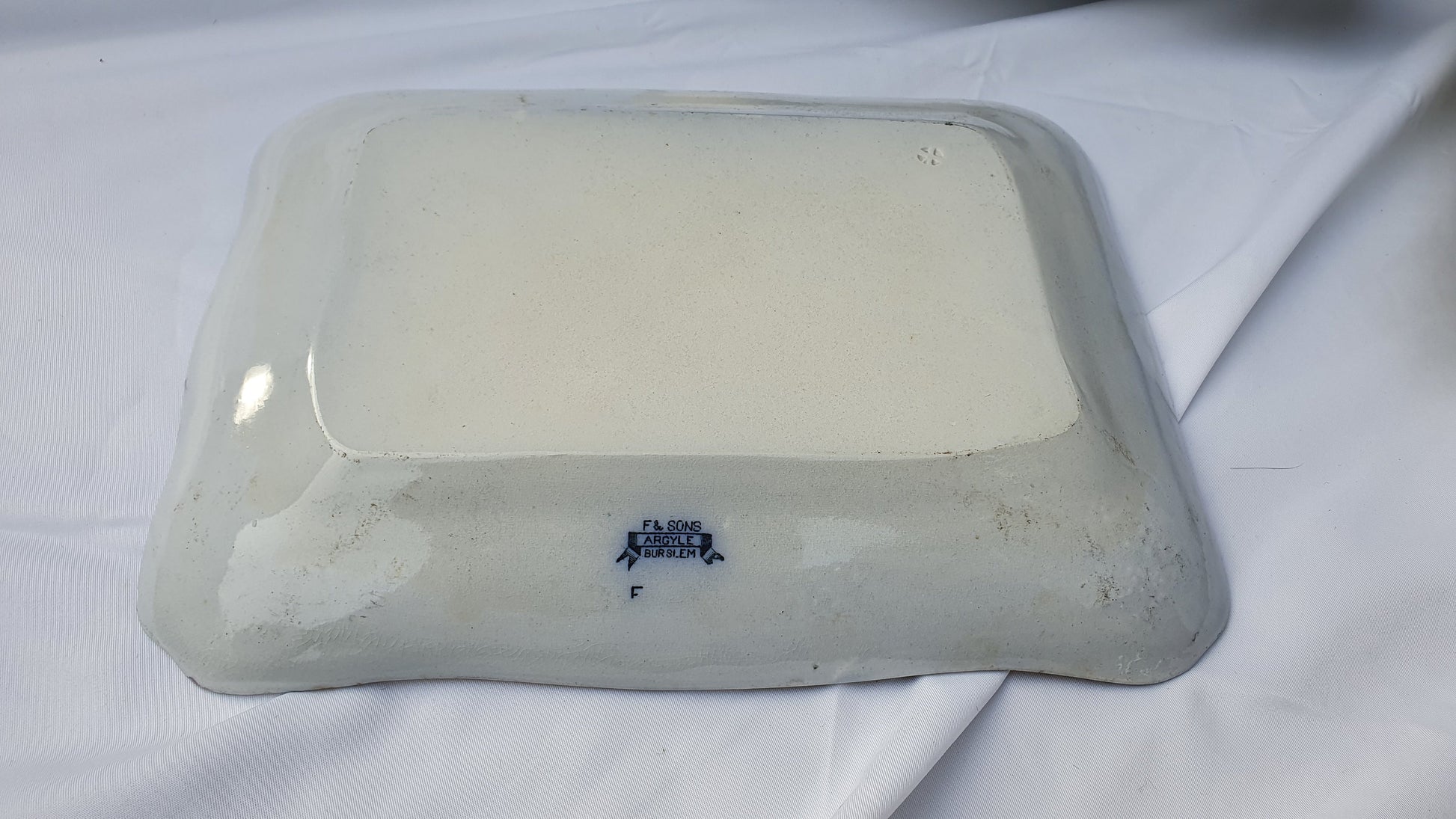 5 Stunning Set Victorian Serving Meat Platers Plates Blue and White F and Sons Argyle Burslem