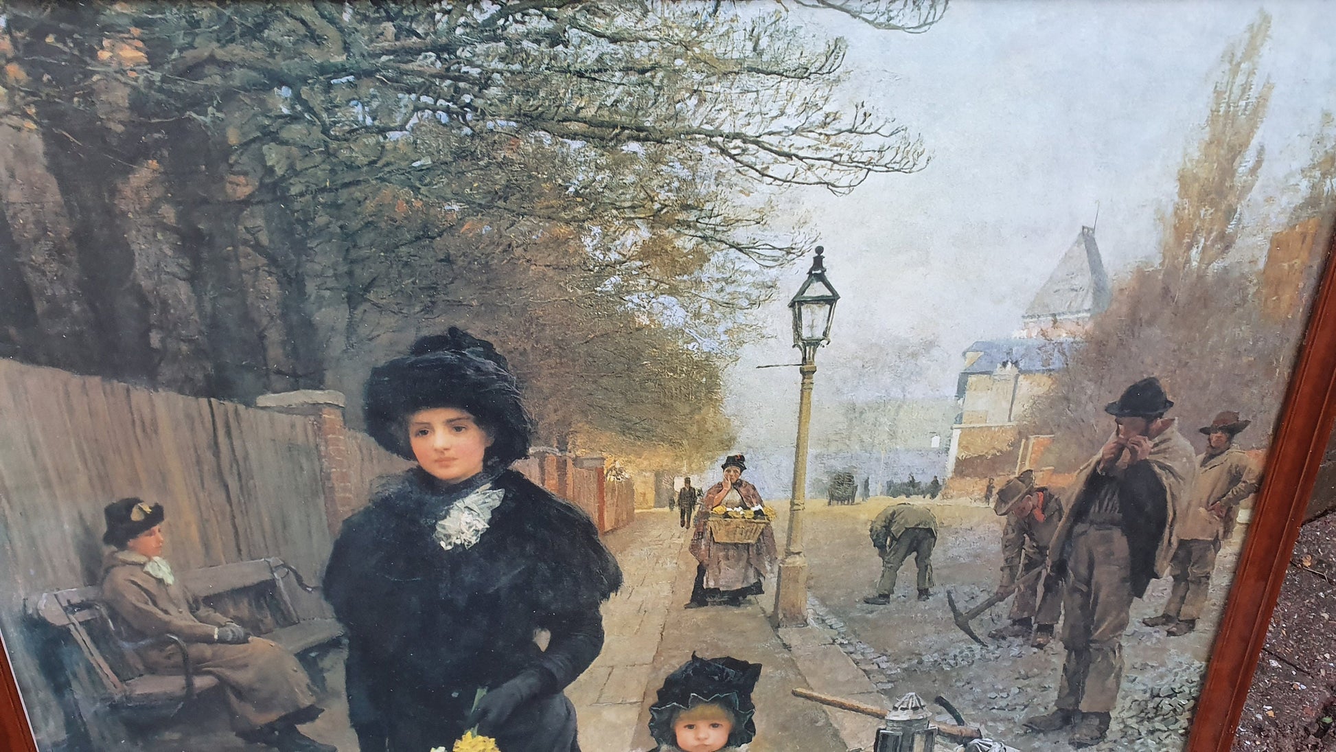 Large 'Spring Morning, Havistock Hill' George Clausen Colour Art Print Victorian Artwork British Vintage Framed 65.5 x 47 cm