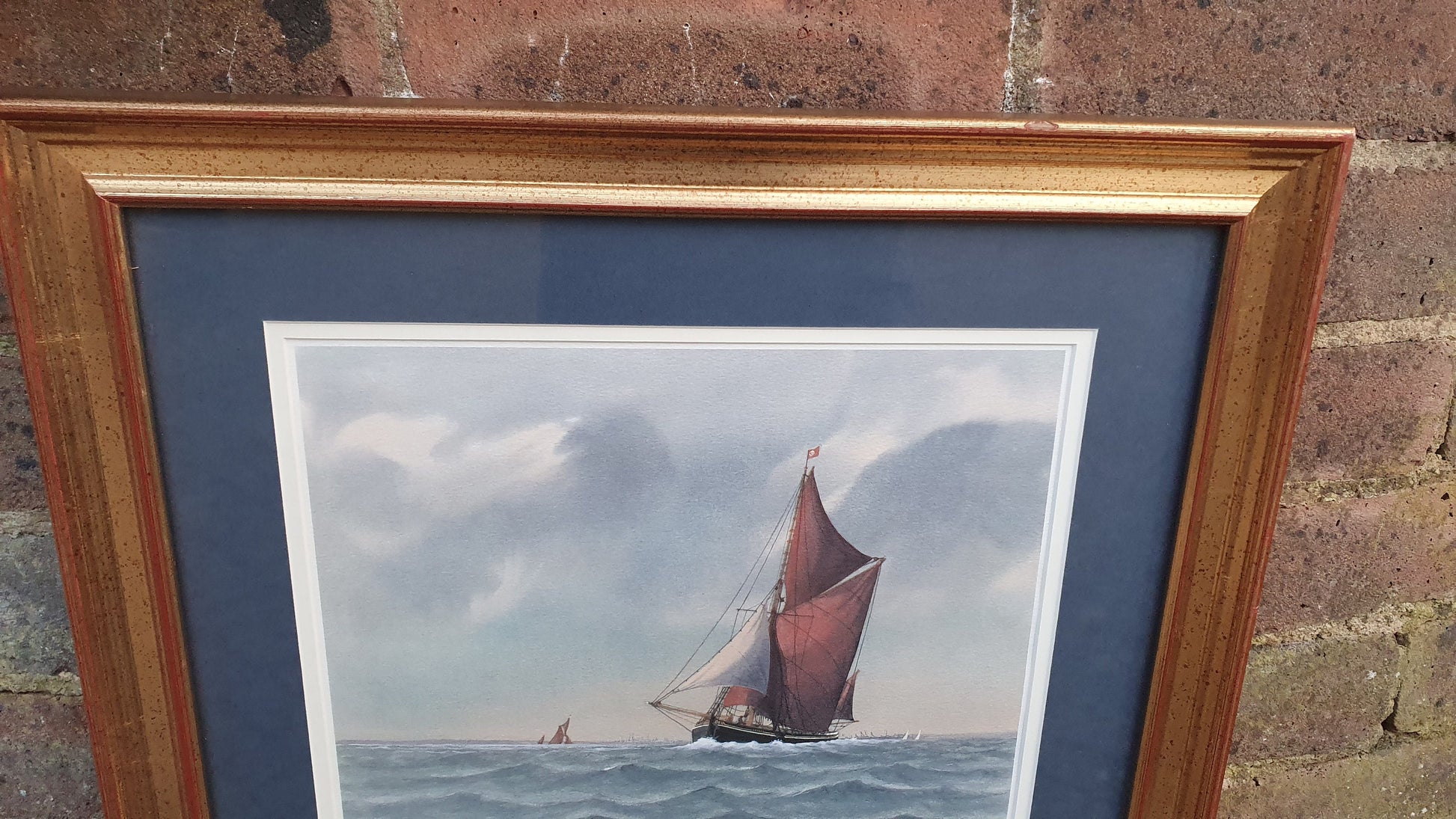 Print 'A Fair Wind' Anthony Osler Signed Limited Edition Colour Maritime Art Print Seascape Yacht Gilt Frame