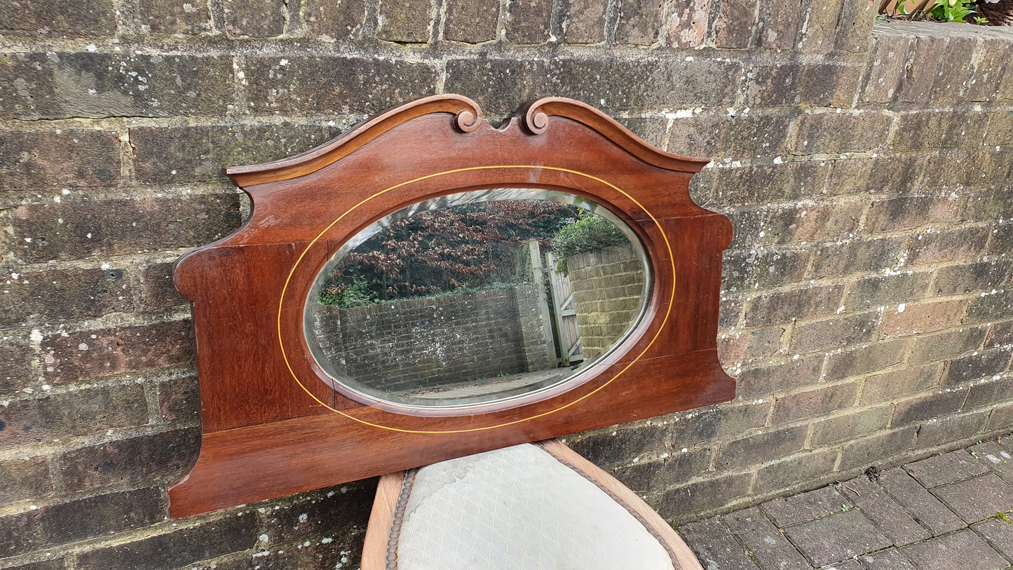 Early 20th Century Shaped Vintage Mahogany Wall Mirror