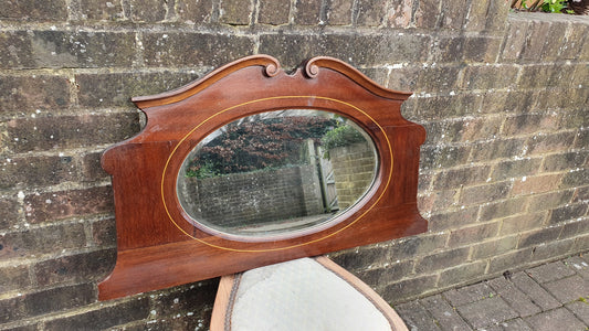 Early 20th Century Shaped Vintage Mahogany Wall Mirror