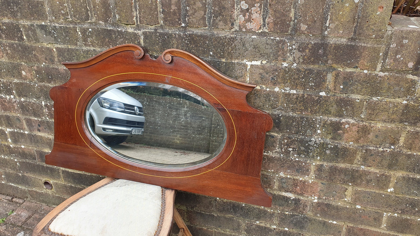 Early 20th Century Shaped Vintage Mahogany Wall Mirror