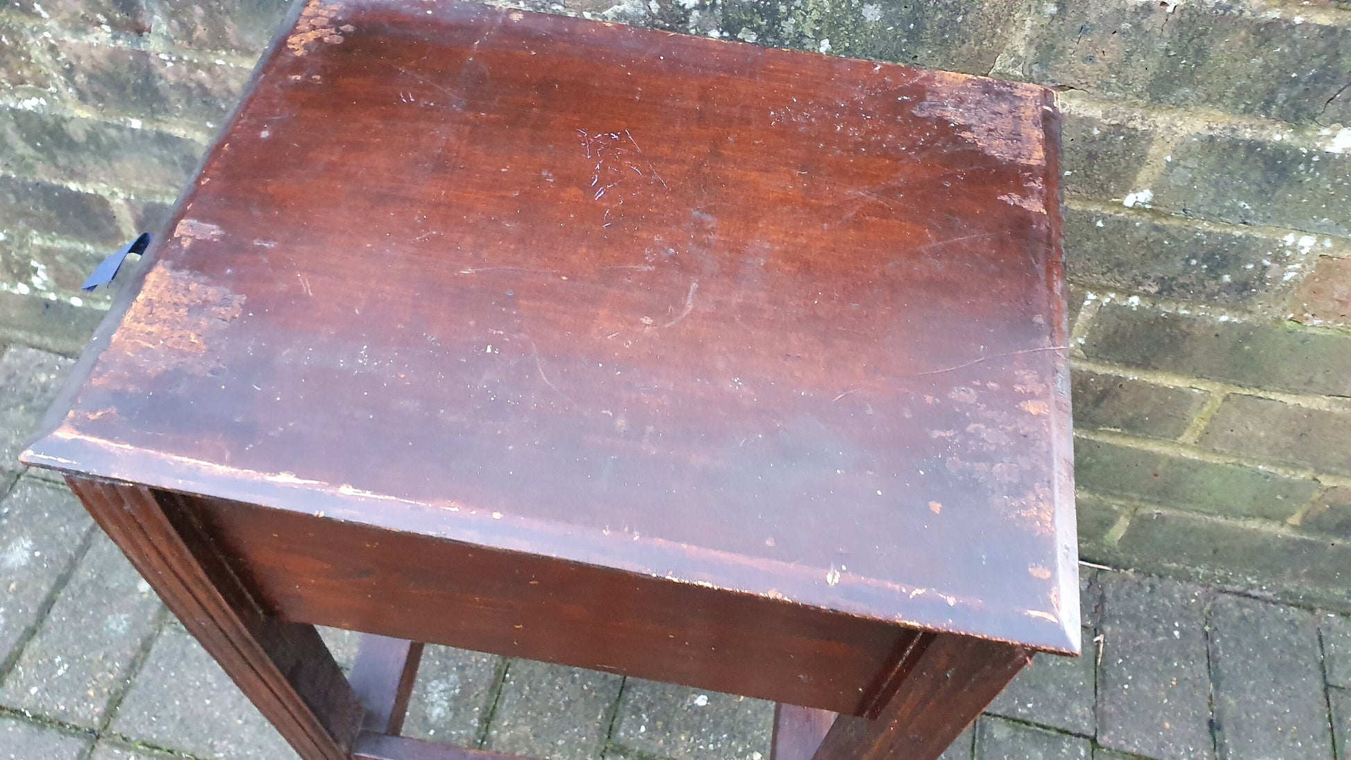 Vintage Oak and Pine Work Box With Compartment Plant Stand.