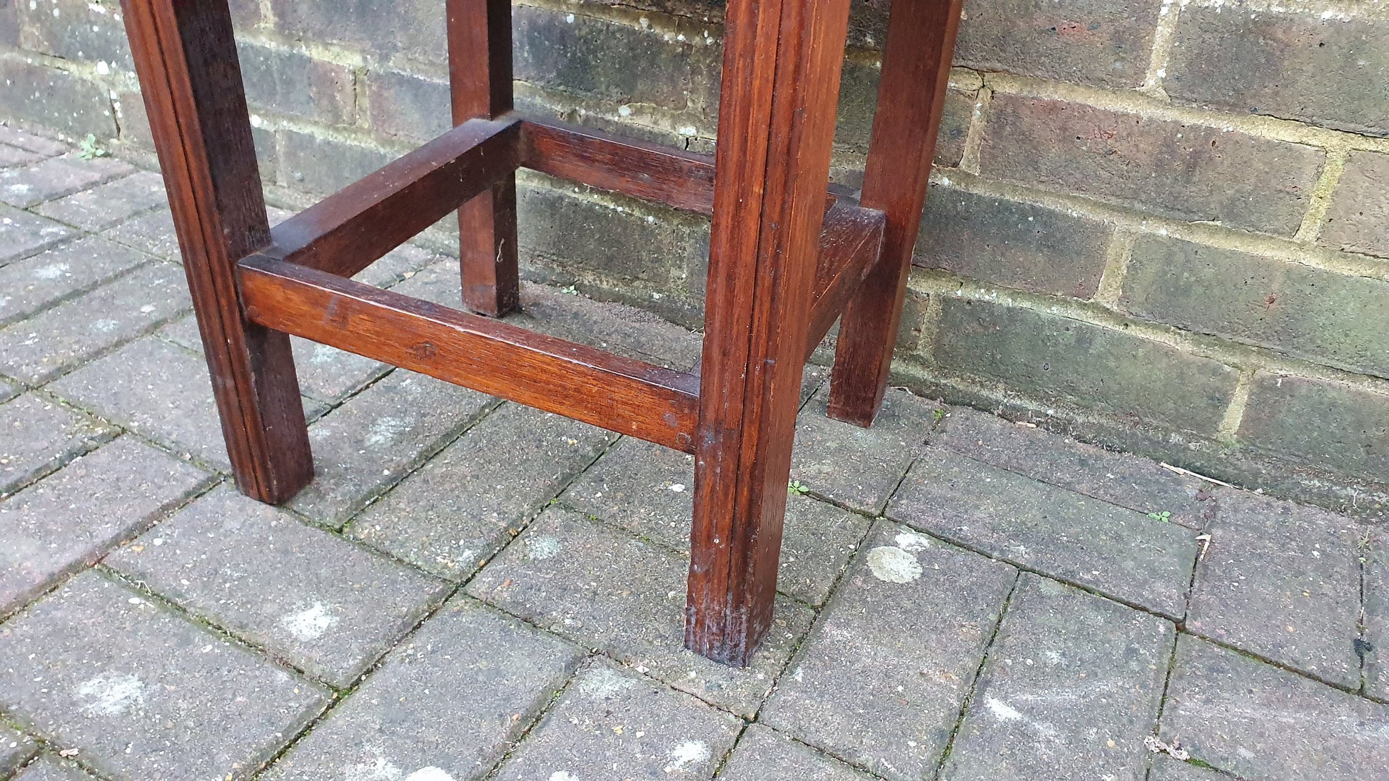 Vintage Oak and Pine Work Box With Compartment Plant Stand.