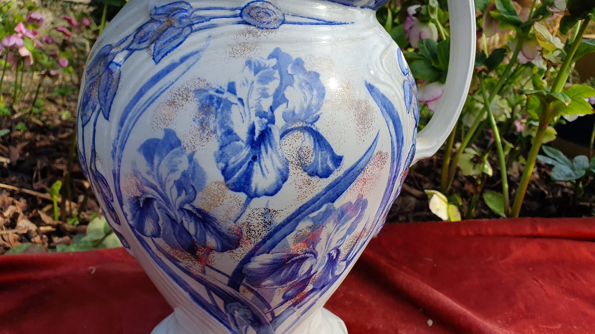 Superb Huge Blue and White Vintage White Ewer Jug From Basin Set Victorian ‘Swinnertons’ Flower Floral Ceramic Jug