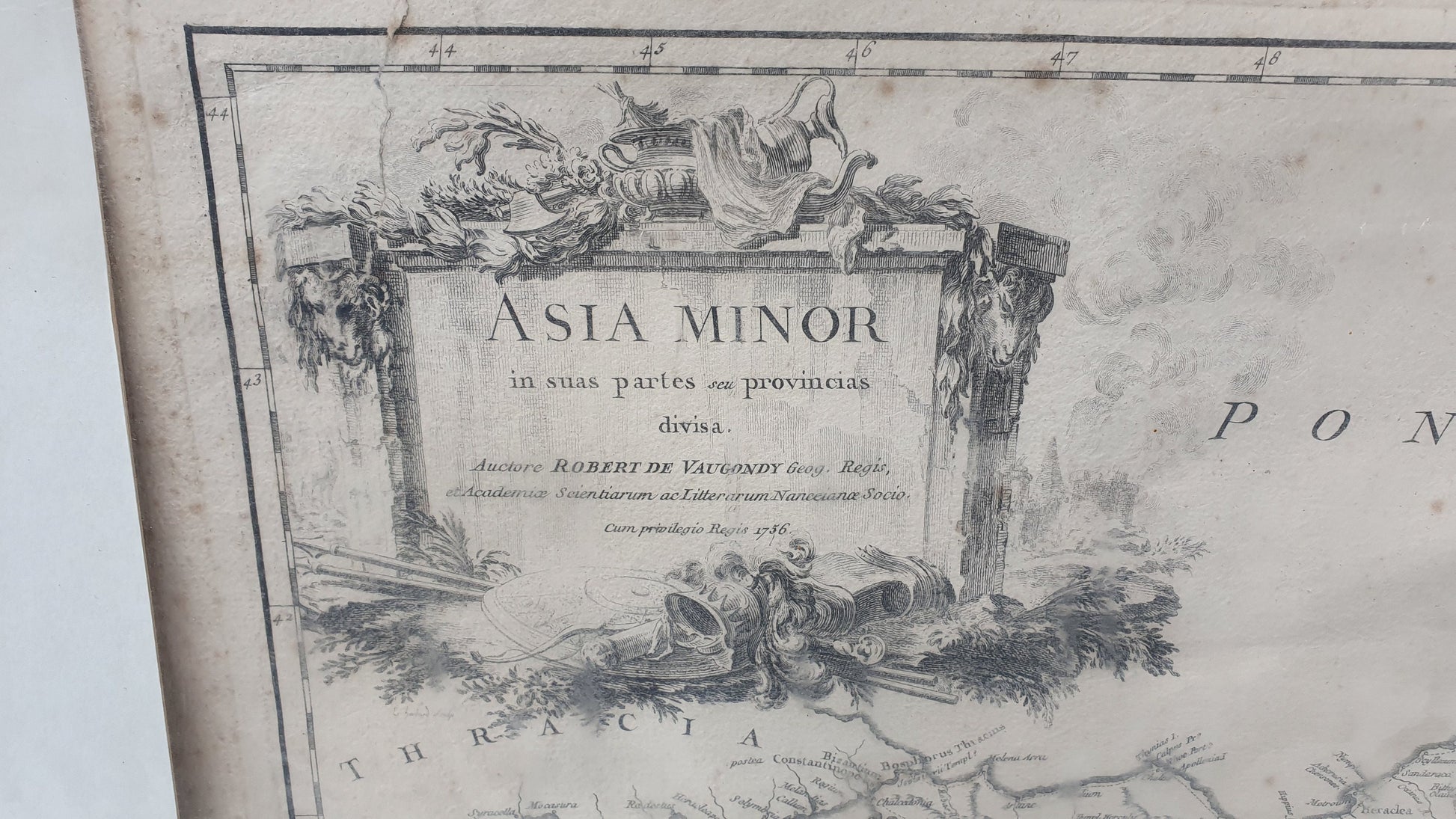 Huge Asia Minor Antique Georgian 1756 Map Anatolia Turkey Historical Cartography Engraving Mounted 84 x 59 cm 84 x 59 cm