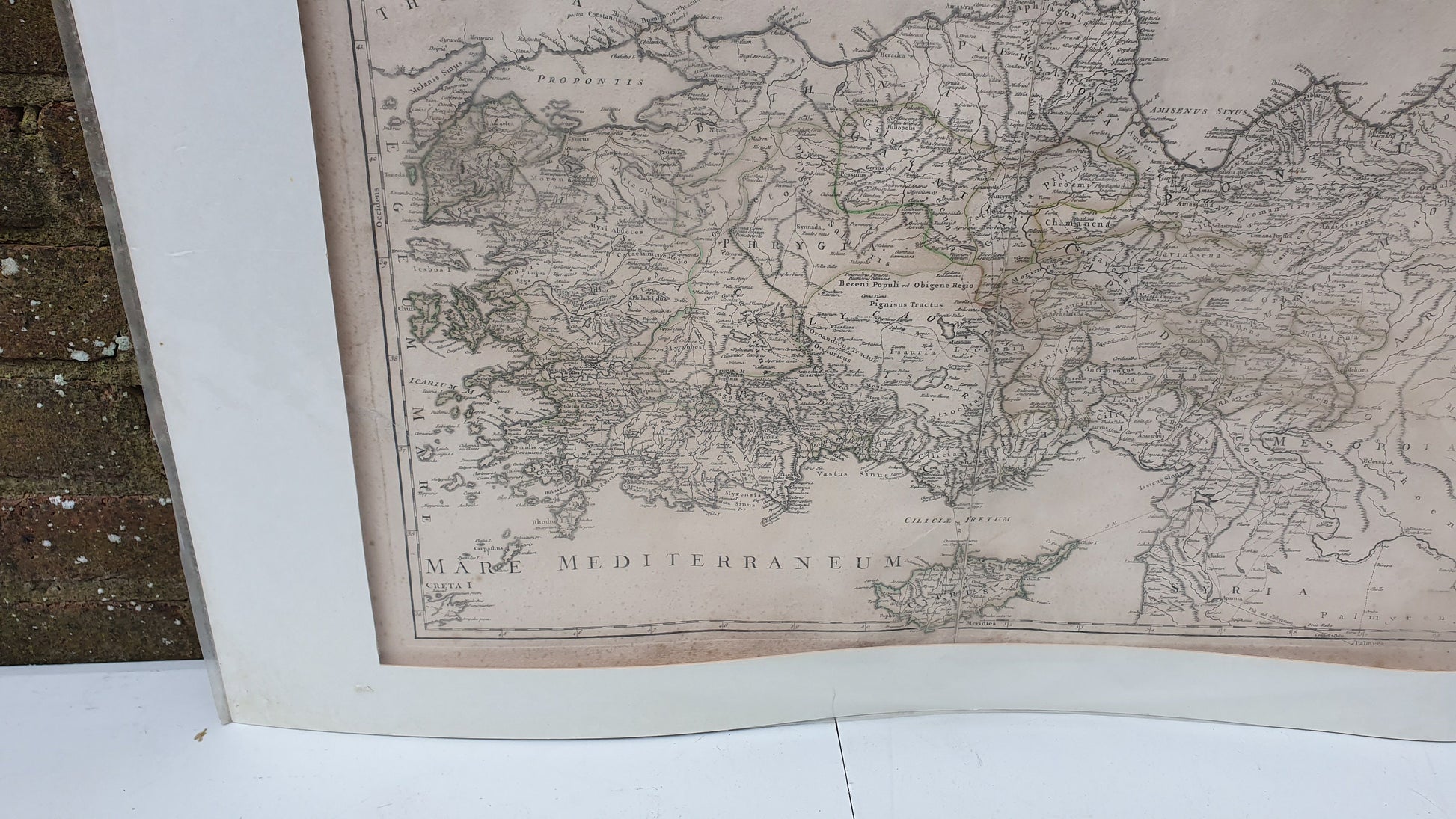 Huge Asia Minor Antique Georgian 1756 Map Anatolia Turkey Historical Cartography Engraving Mounted 84 x 59 cm 84 x 59 cm