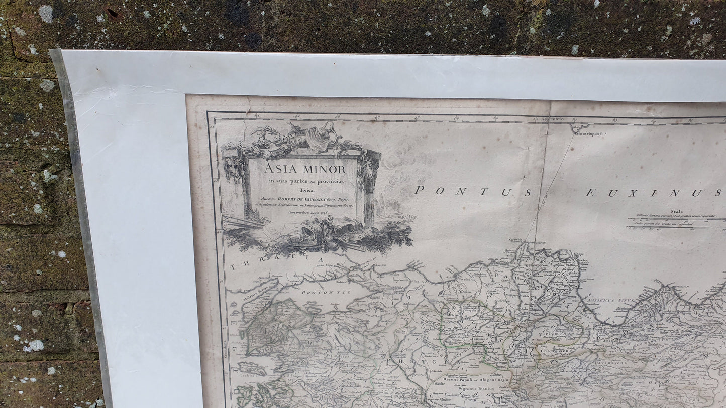 Huge Asia Minor Antique Georgian 1756 Map Anatolia Turkey Historical Cartography Engraving Mounted 84 x 59 cm 84 x 59 cm