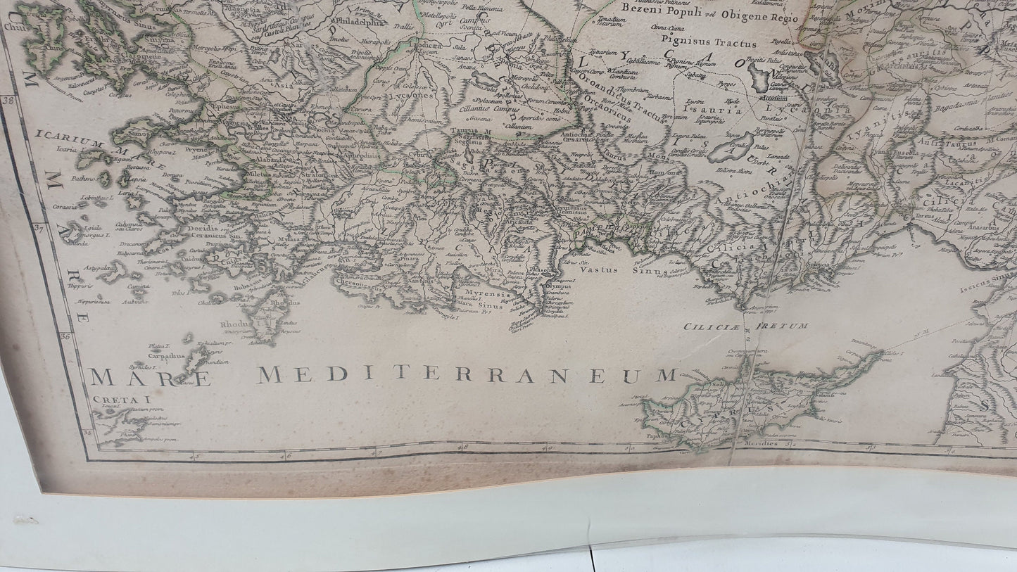 Huge Asia Minor Antique Georgian 1756 Map Anatolia Turkey Historical Cartography Engraving Mounted 84 x 59 cm 84 x 59 cm