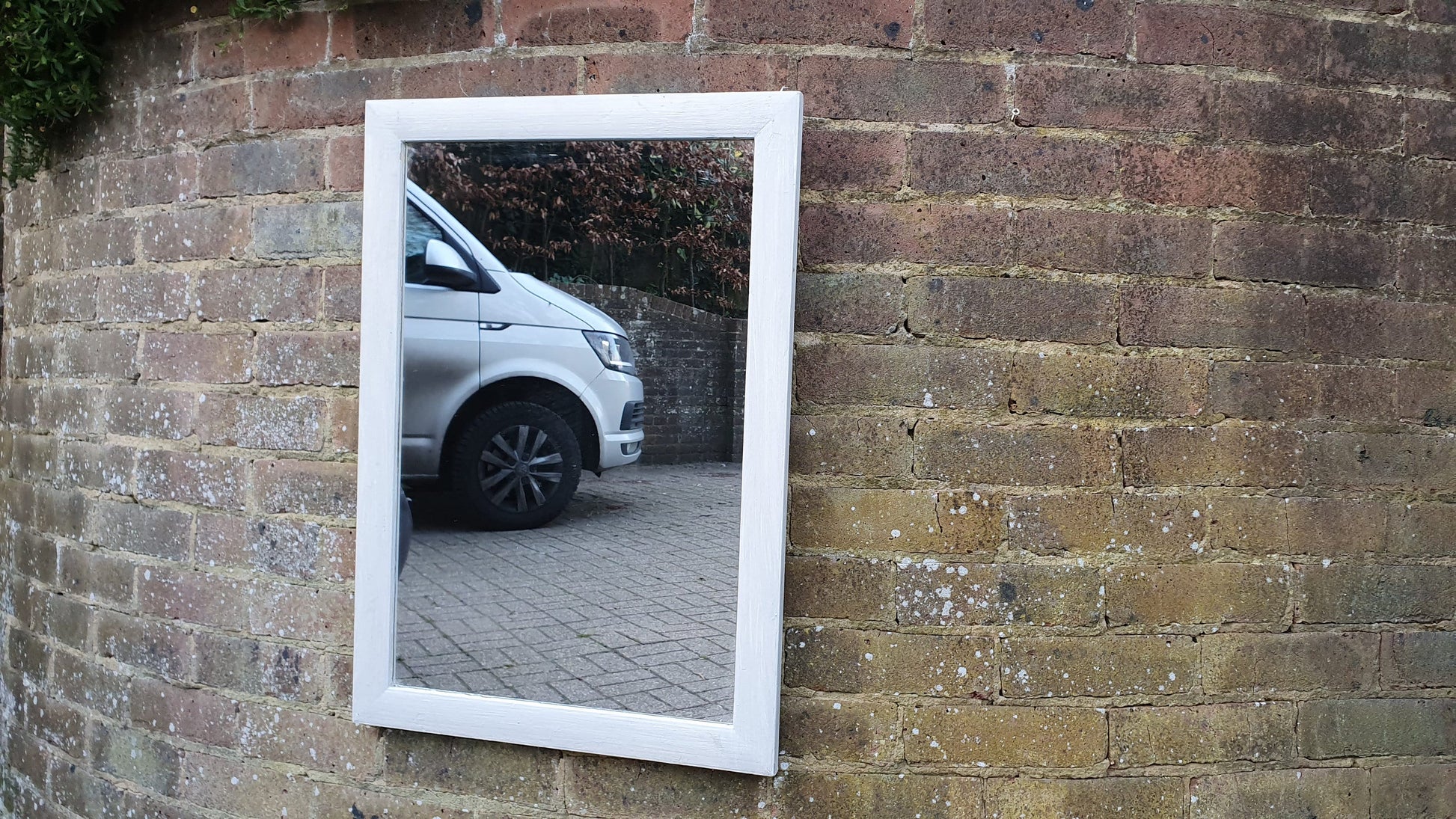 Unique Hand Painted Bespoke Mirror in Farrow and Ball White and French Chic Grey