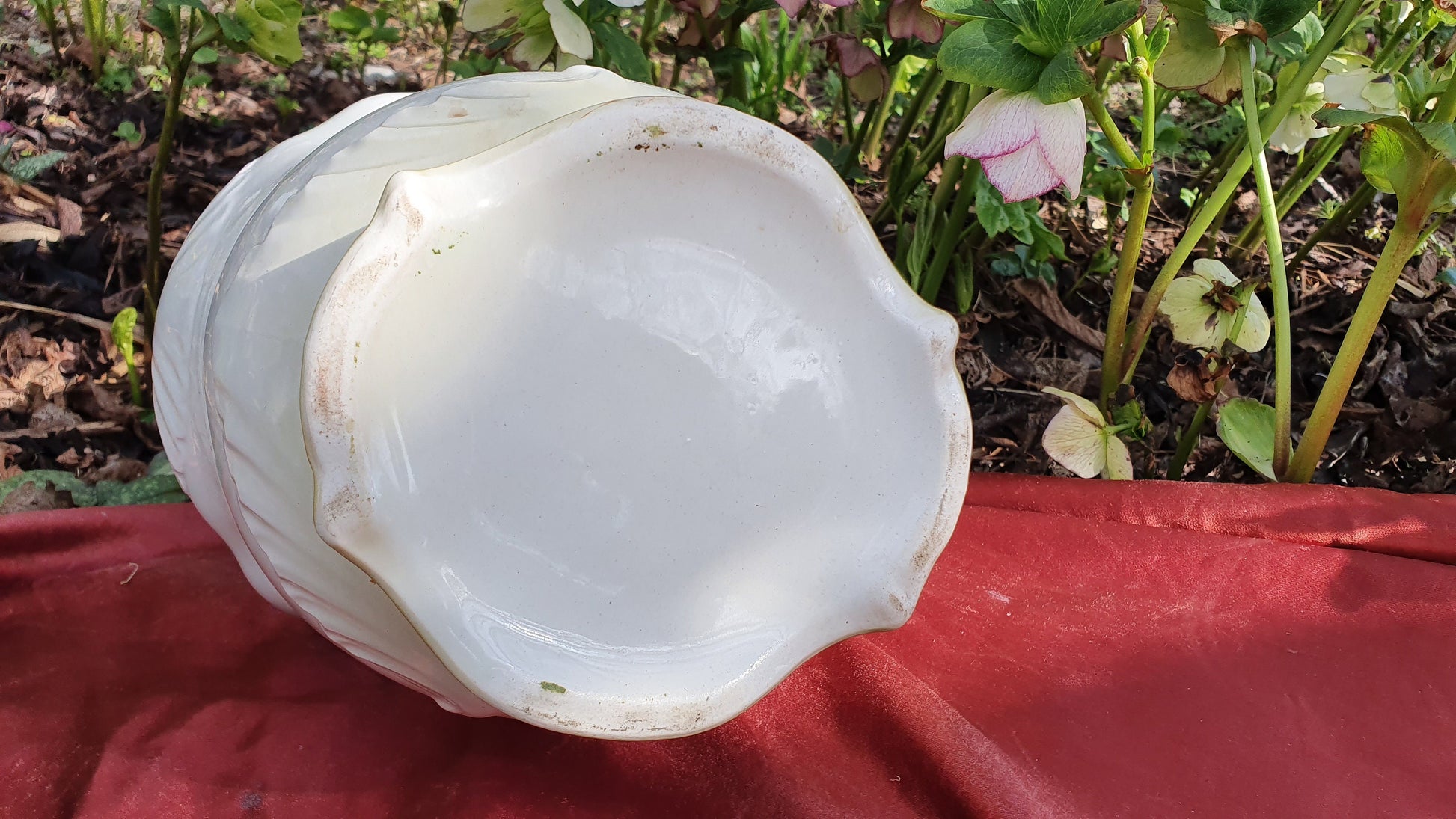 Impressive Green and White Vintage White Ewer Jug From Basin Set Victorian Ceramic Jug