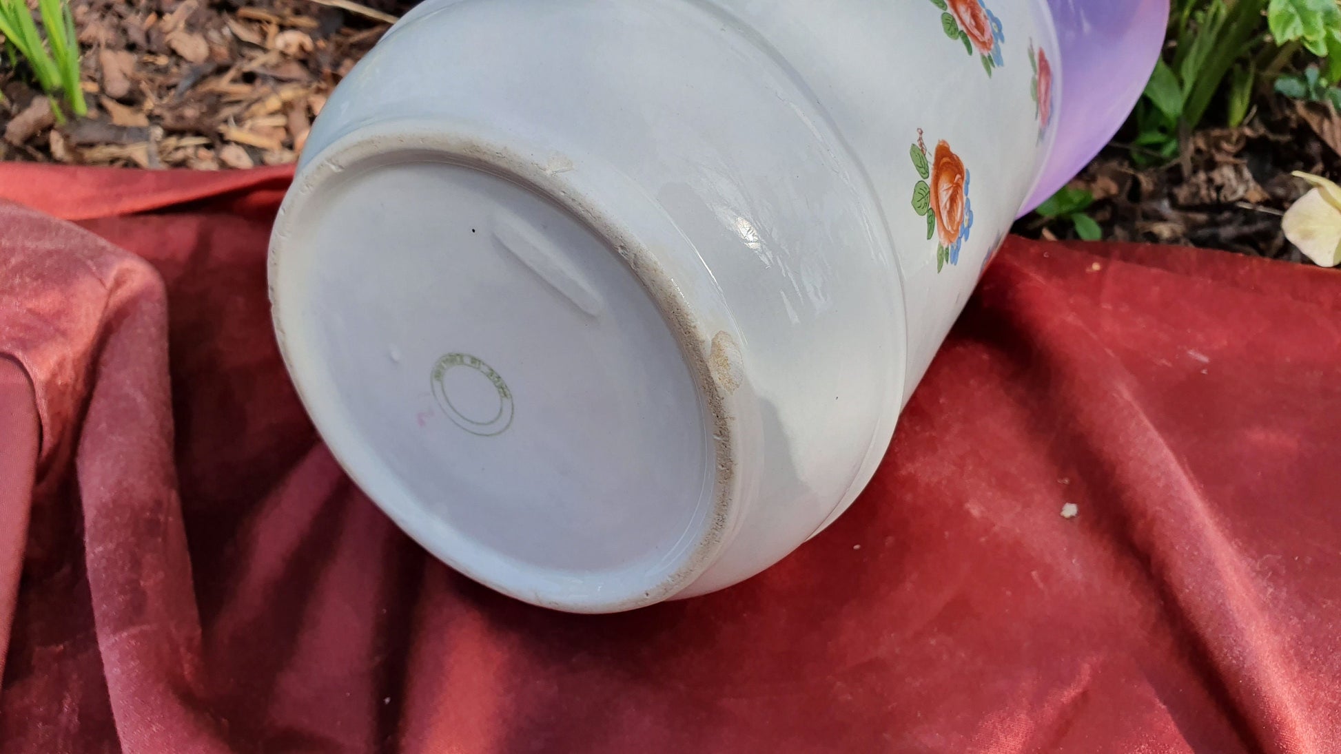 Superb Huge Floral and White Vintage White Ewer Jug From Basin Set Victorian Pink Roses Ceramic Jug 1920’s.