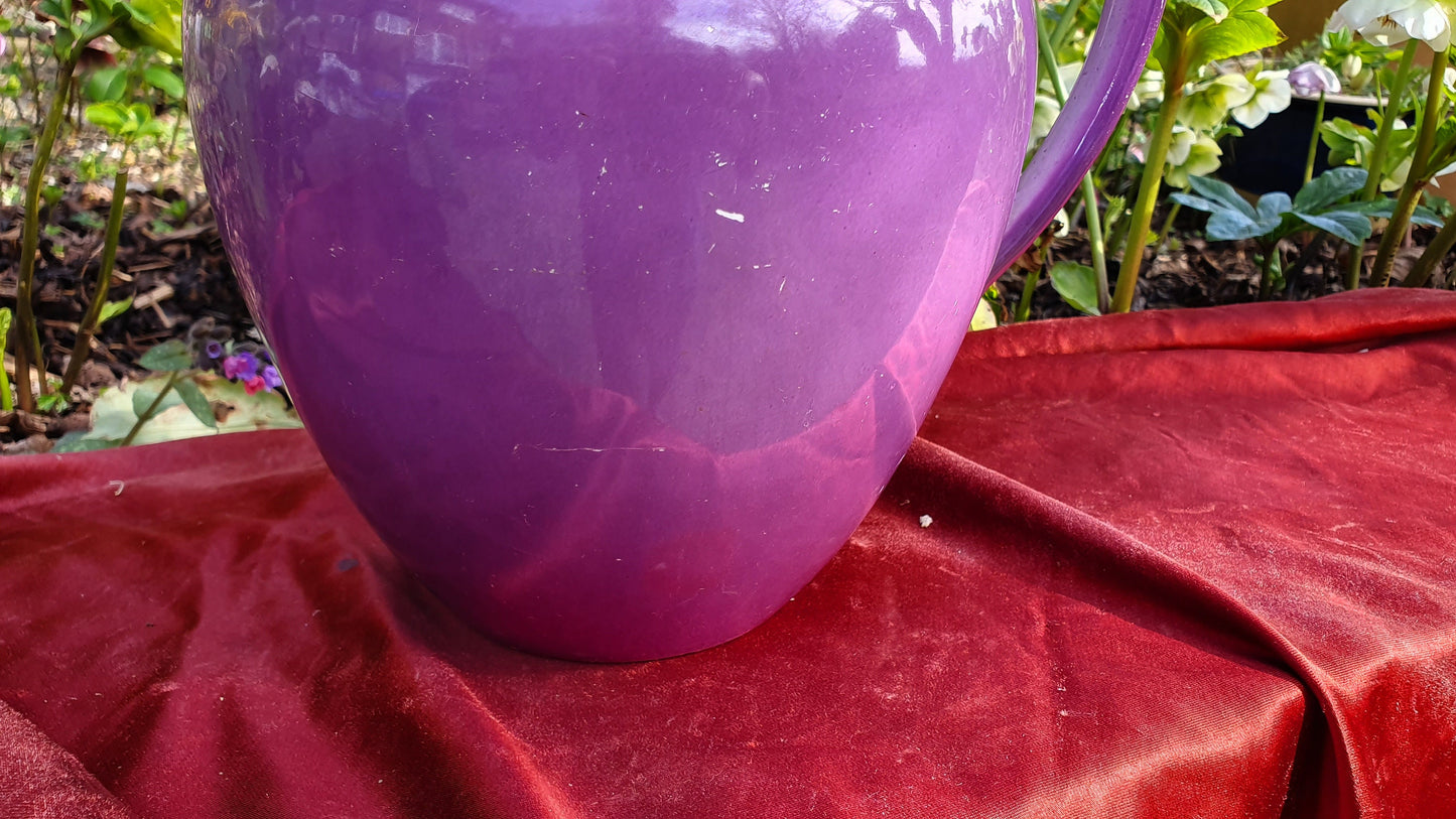 Huge Mauve Vintage Ewer Jug From Basin Set Ceramic Jug 1920’s.