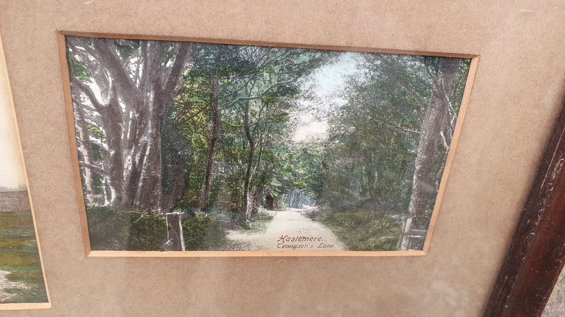 Vintage Colour Postcards Haslemere Gibbit Hill Hindhead Surrey Landscape Village Framed Triple Mount