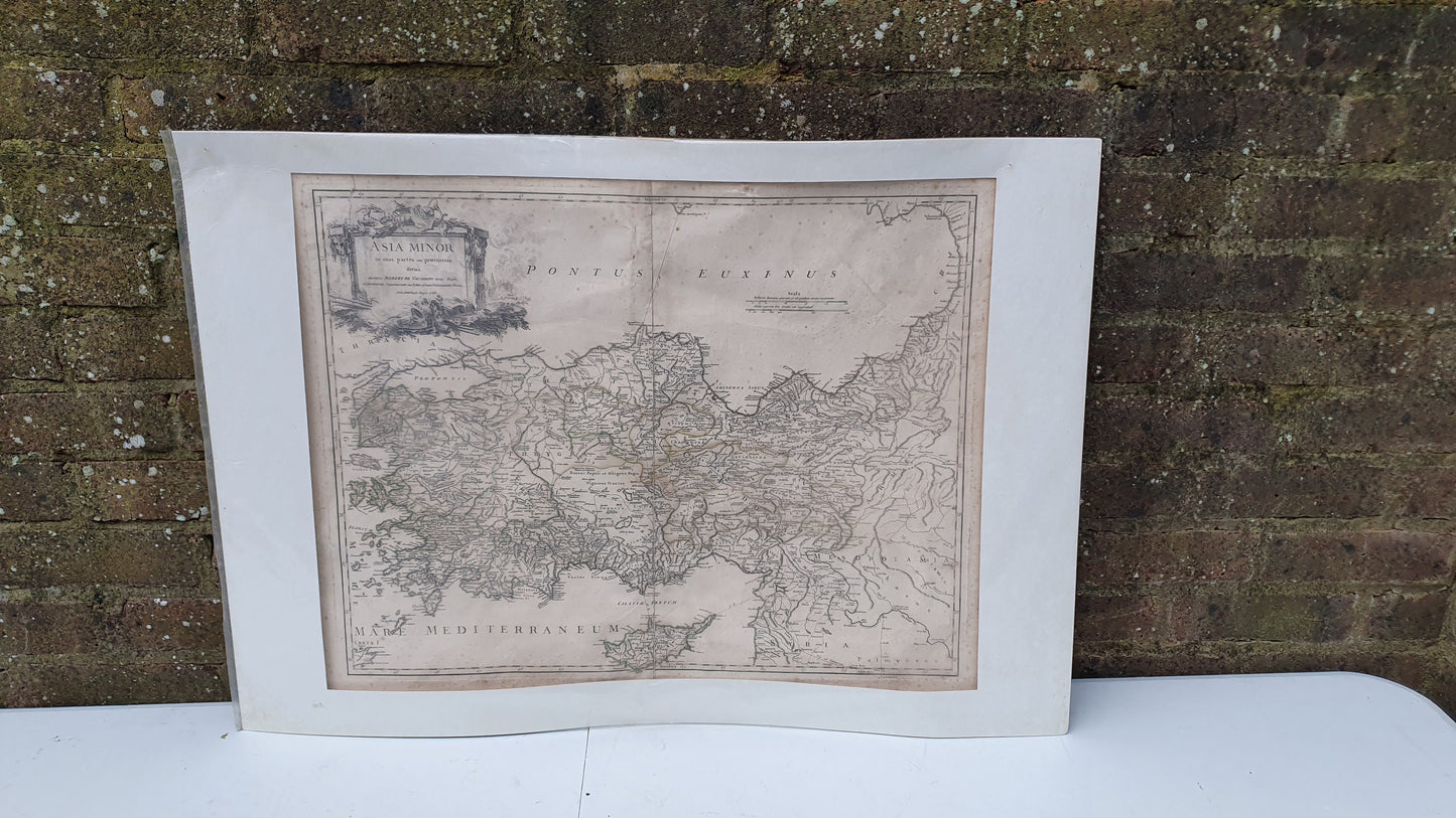 Huge Asia Minor Antique Georgian 1756 Map Anatolia Turkey Historical Cartography Engraving Mounted 84 x 59 cm 84 x 59 cm