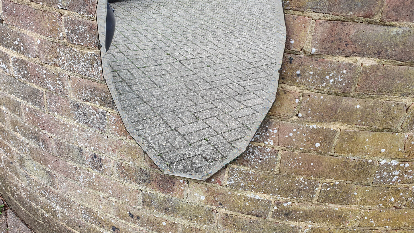 Frameless Diamond Effect Large Retro Wall Mirror Bevelled.