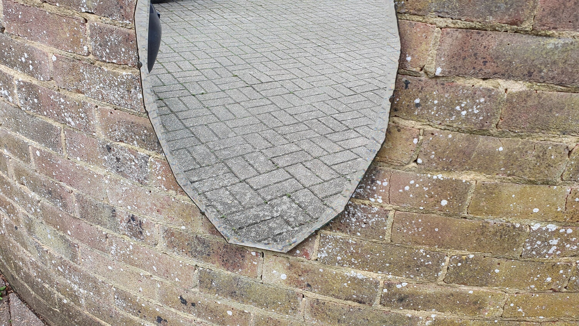Frameless Diamond Effect Large Retro Wall Mirror Bevelled.