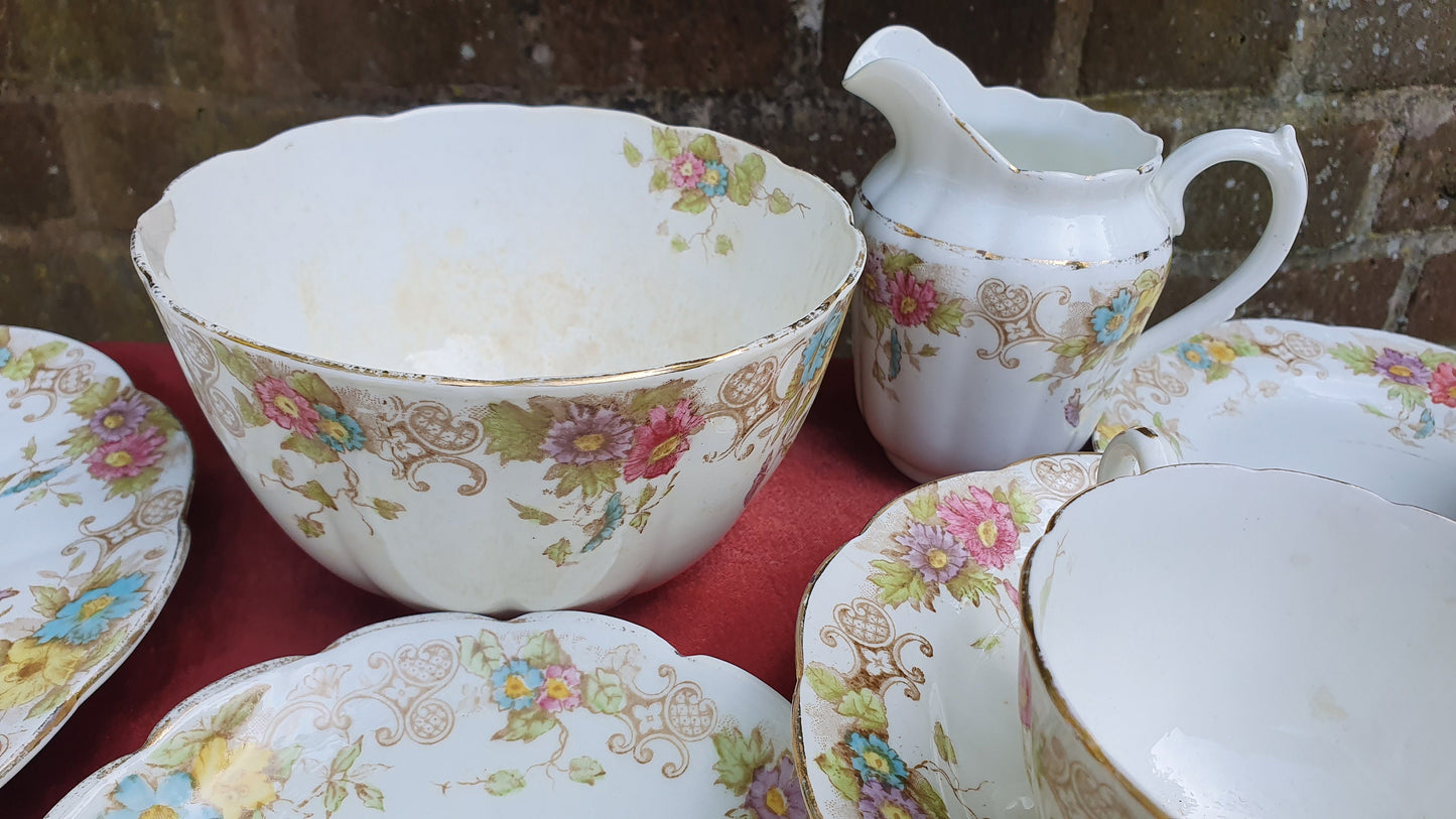 Vintage Genuine Victorian Large Tea Set Cake Sandwich Tea Party. E Hughes and Co
