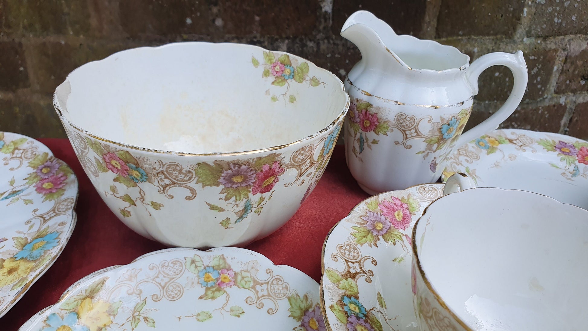 Vintage Genuine Victorian Large Tea Set Cake Sandwich Tea Party. E Hughes and Co