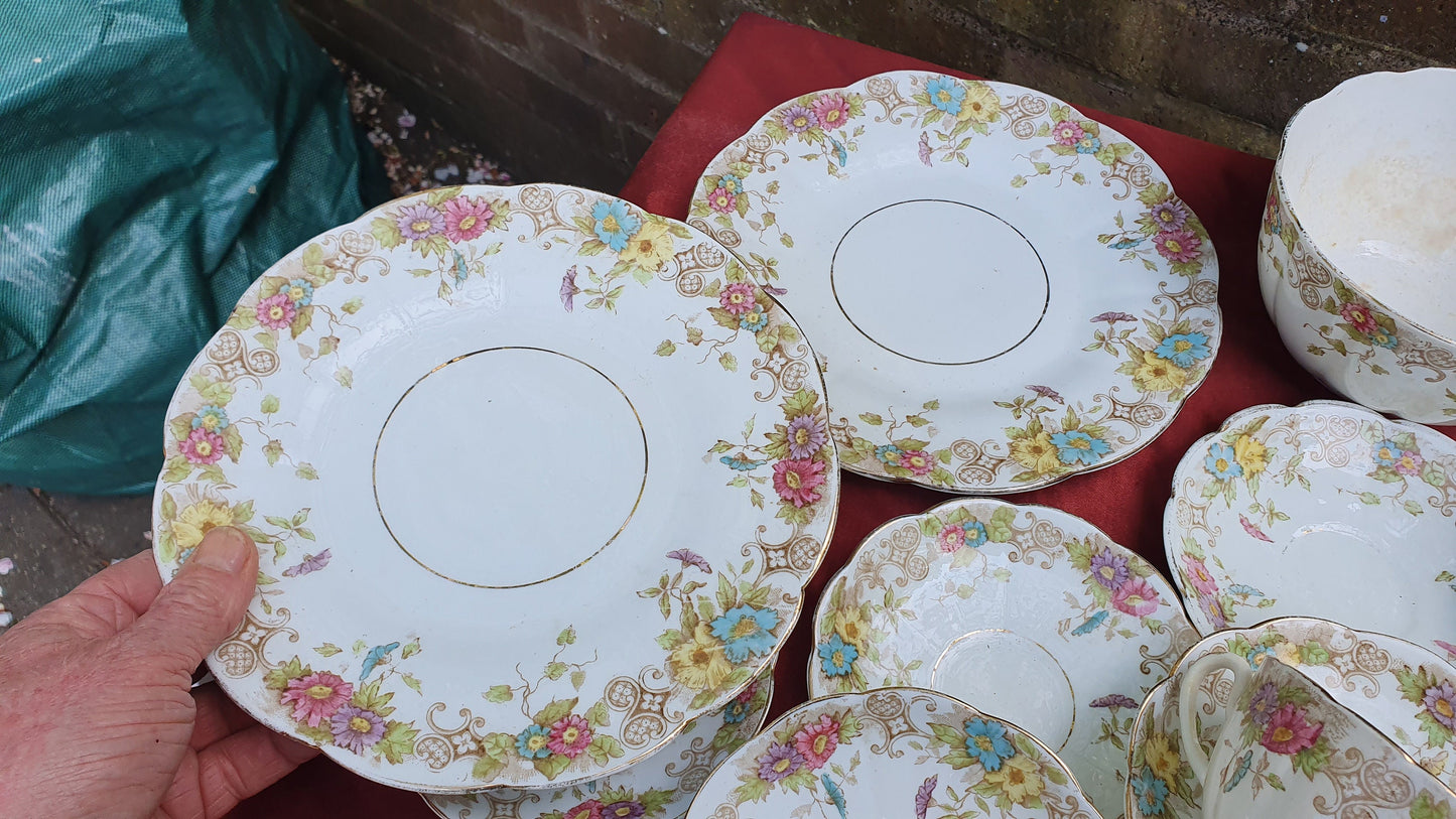 Vintage Genuine Victorian Large Tea Set Cake Sandwich Tea Party. E Hughes and Co
