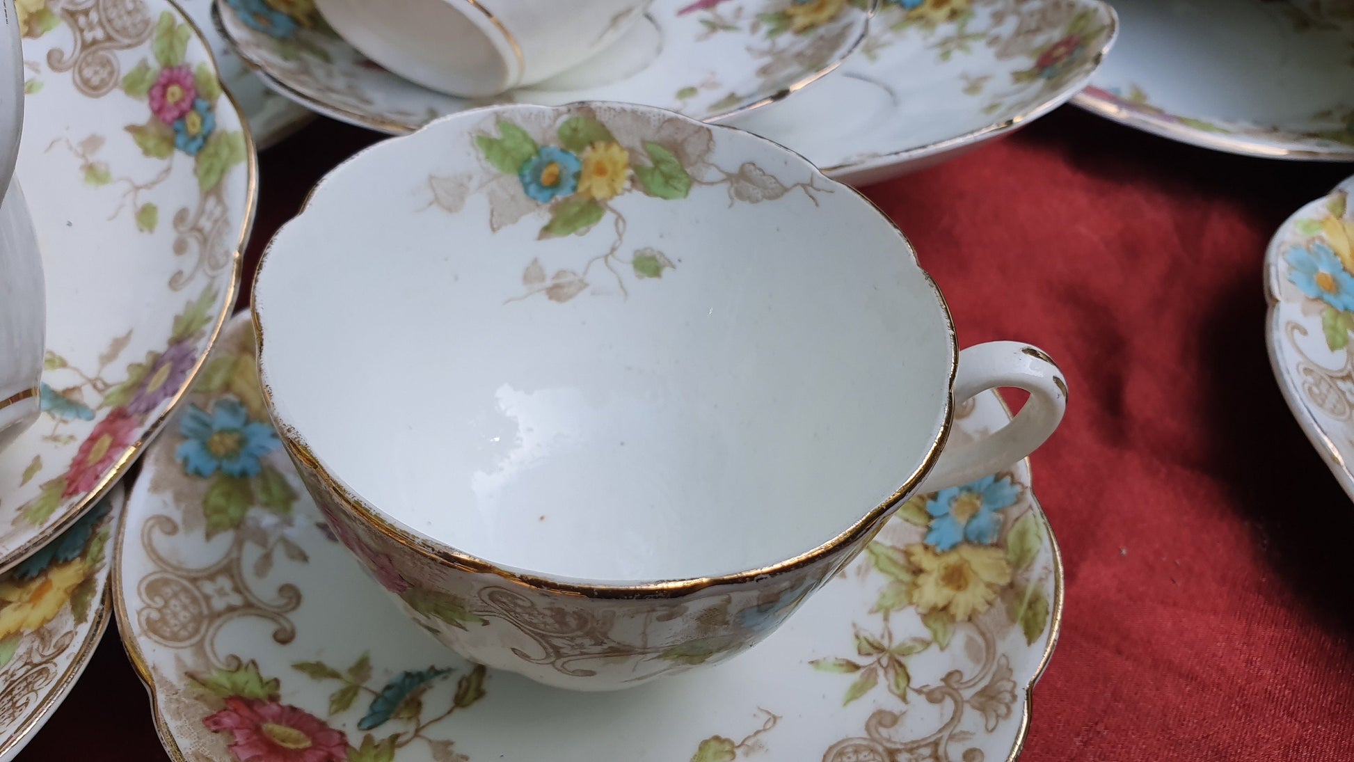 Vintage Genuine Victorian Large Tea Set Cake Sandwich Tea Party. E Hughes and Co